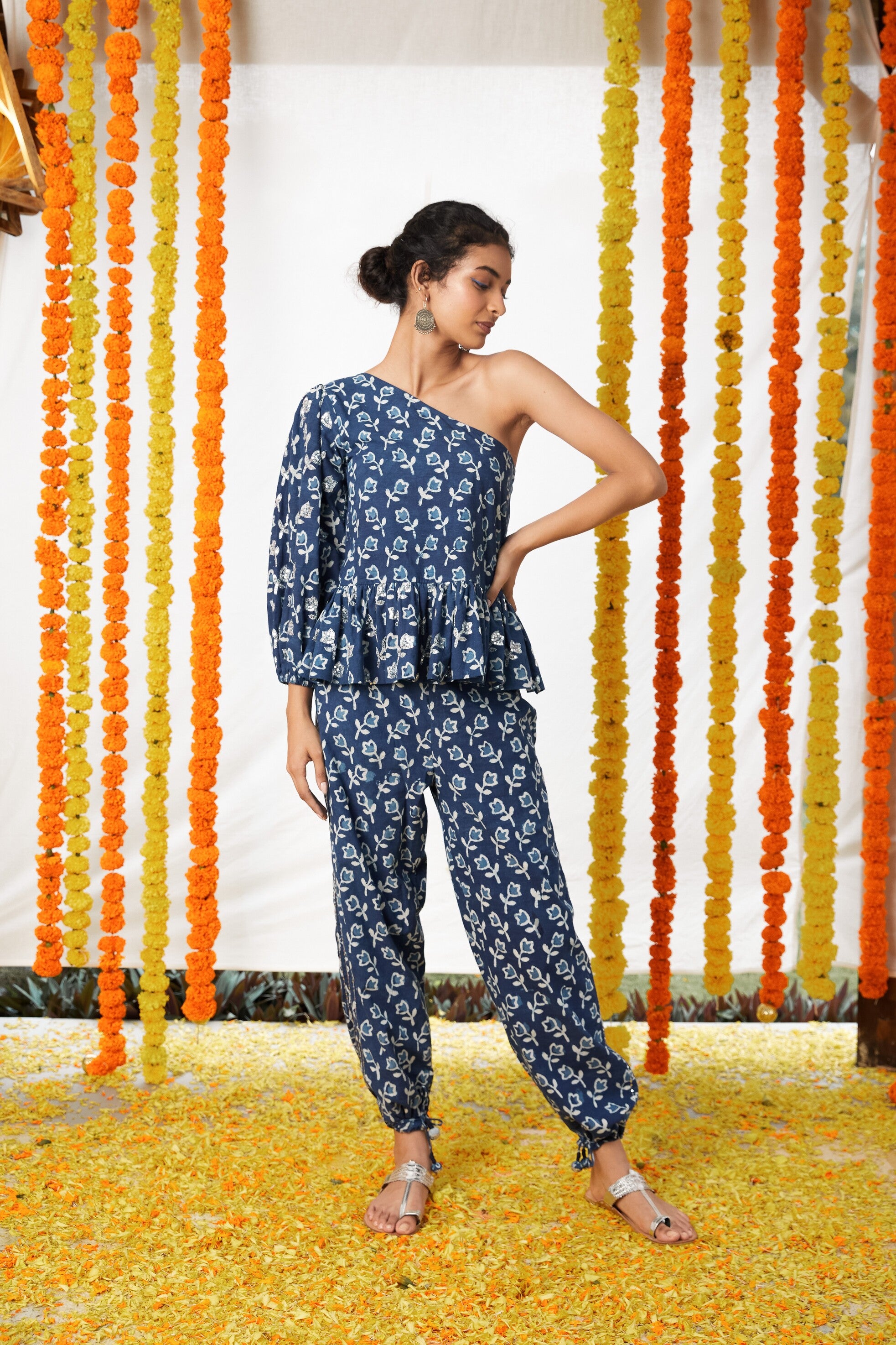 Top and Pant Set with Peplum