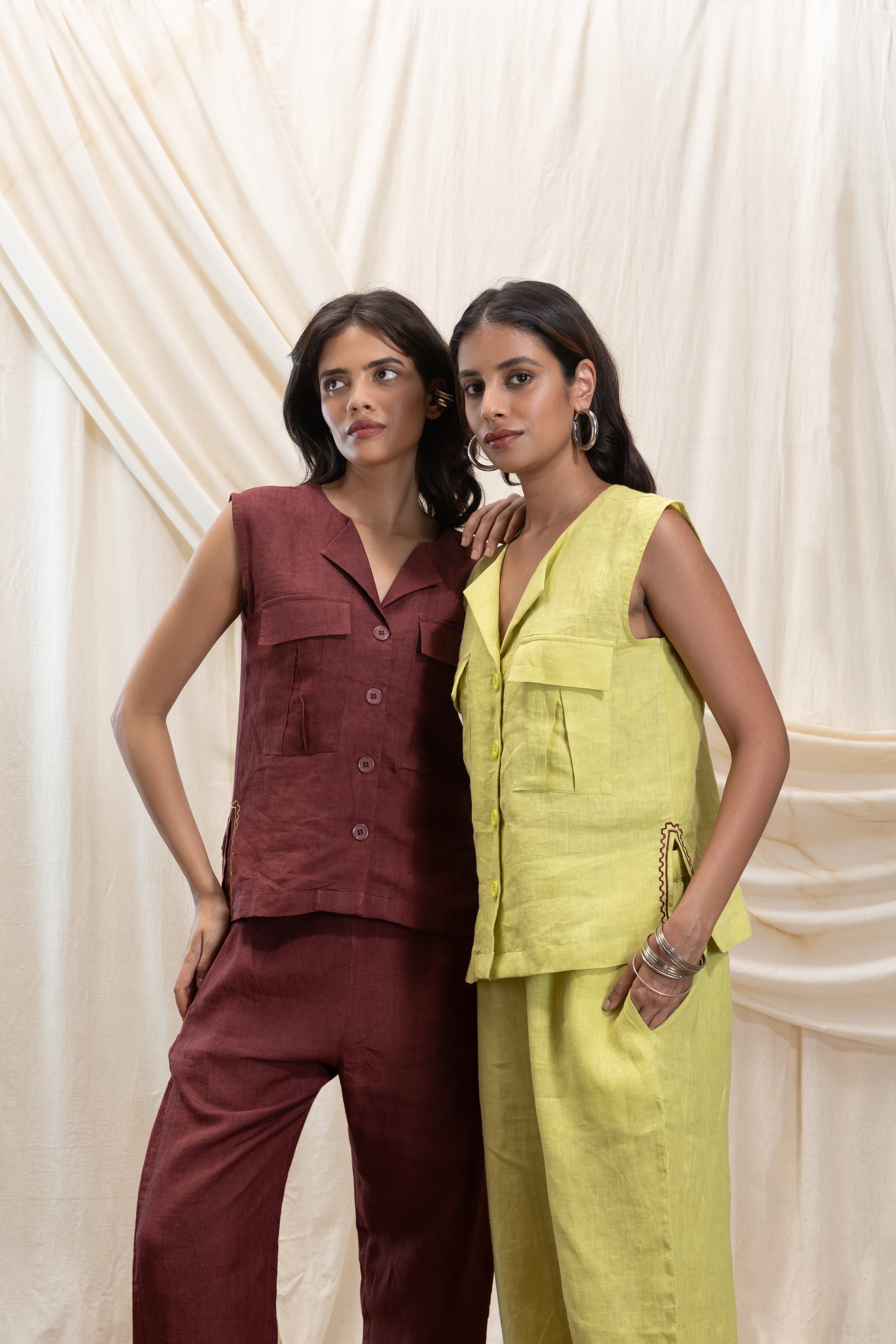 Linen utilty vest and pant set – Akashi Clothing