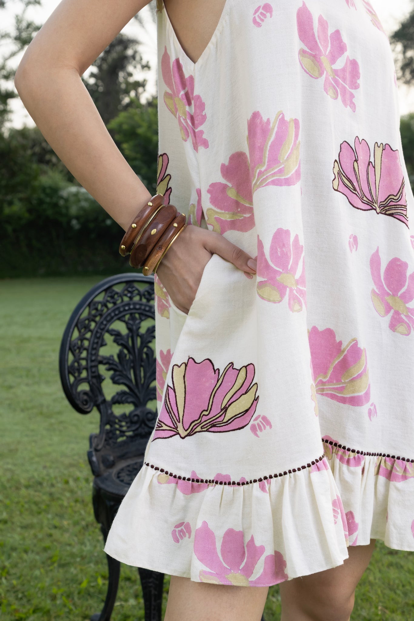 Short Dress with Back Tie-Up