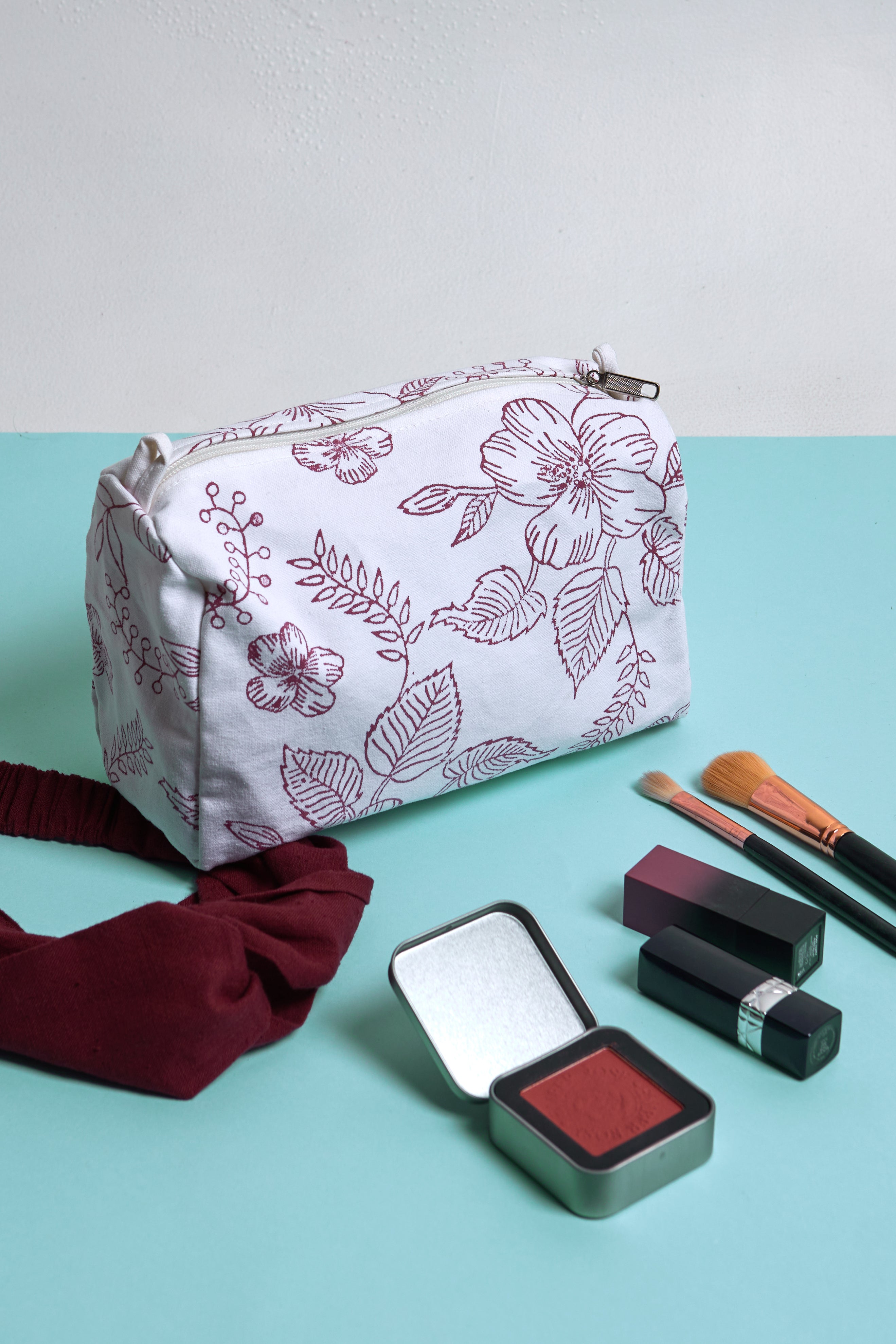 Red Hibiscus Pouch