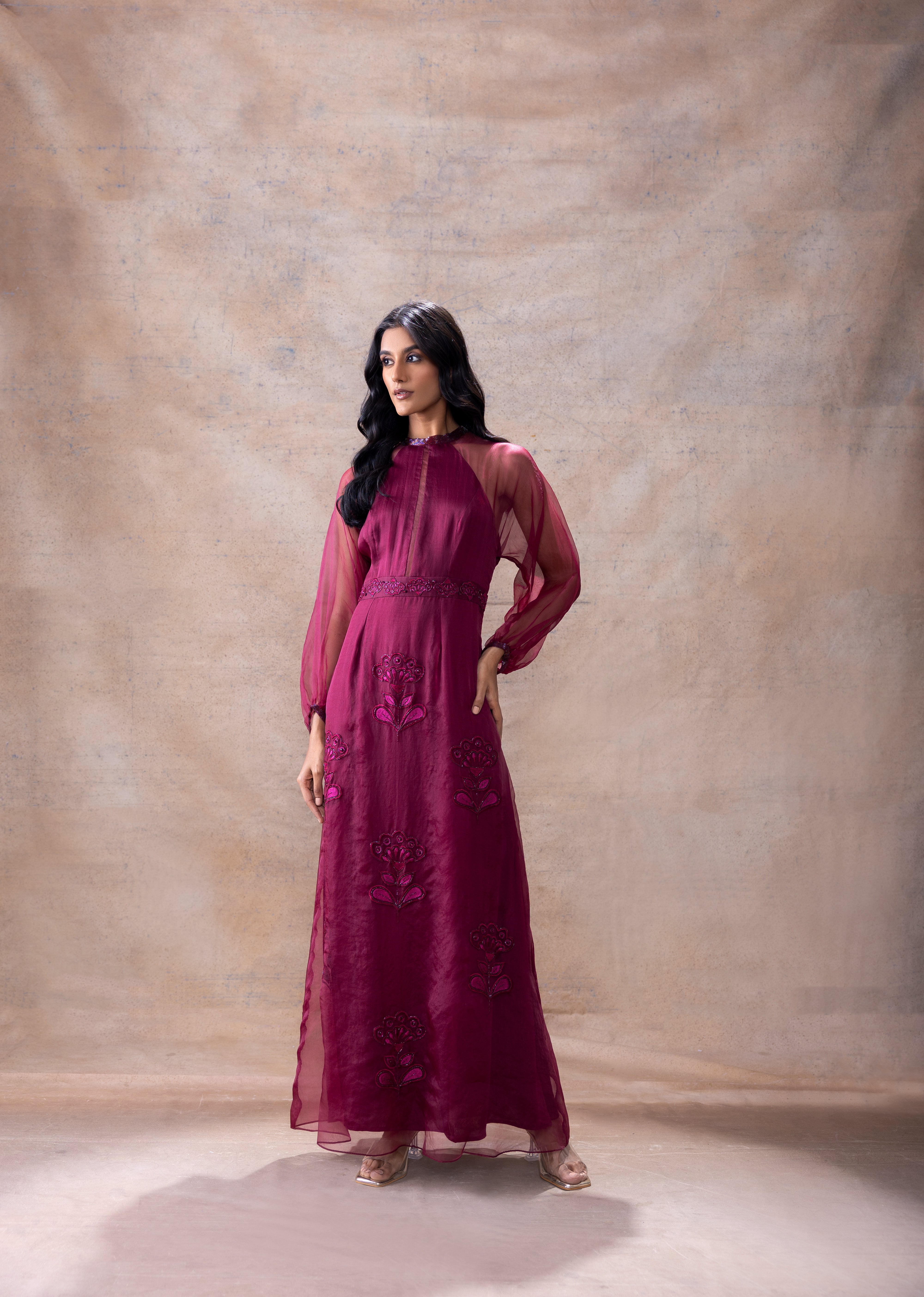 A-line Embroidered gown