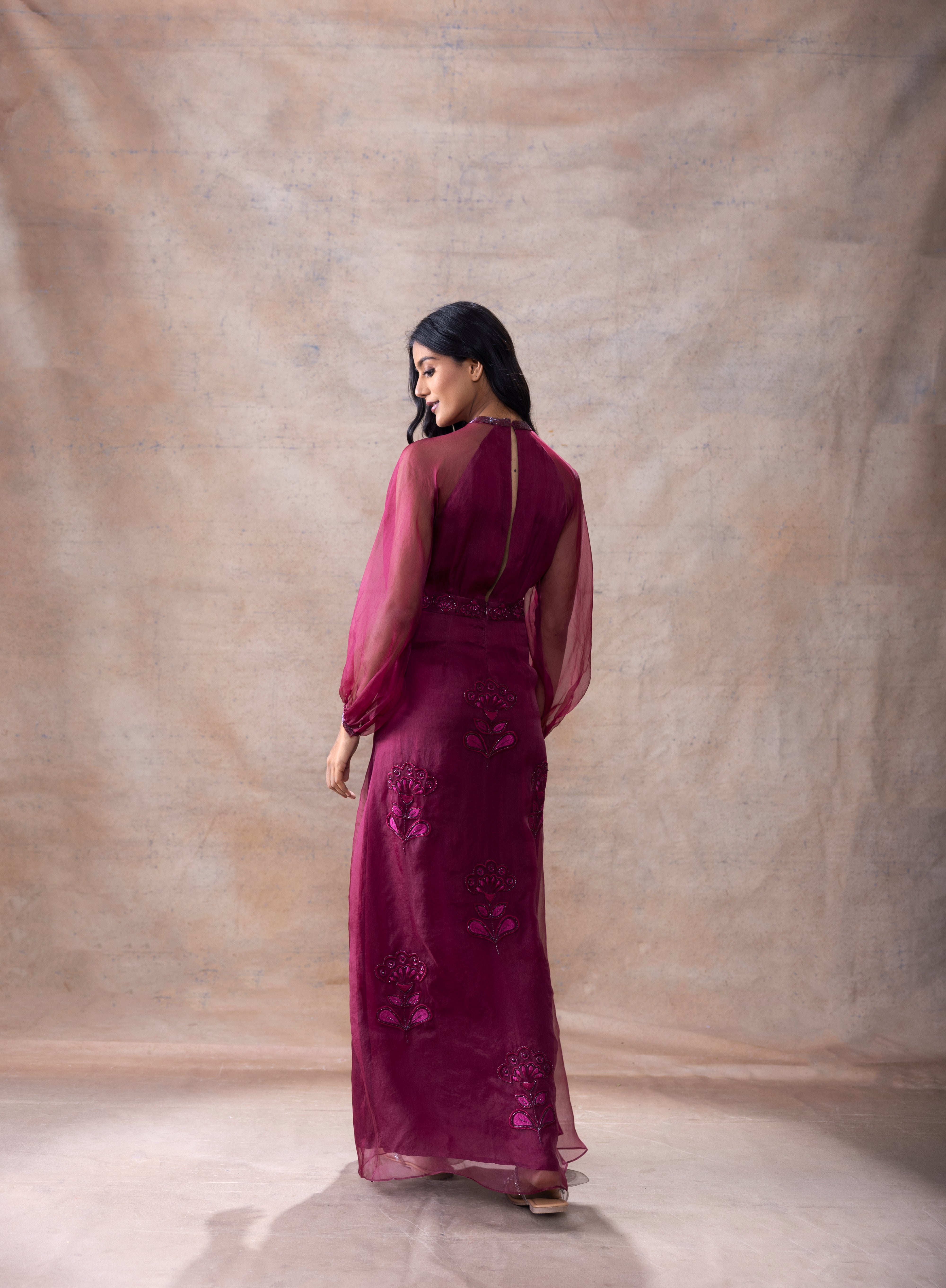 A-line Embroidered gown