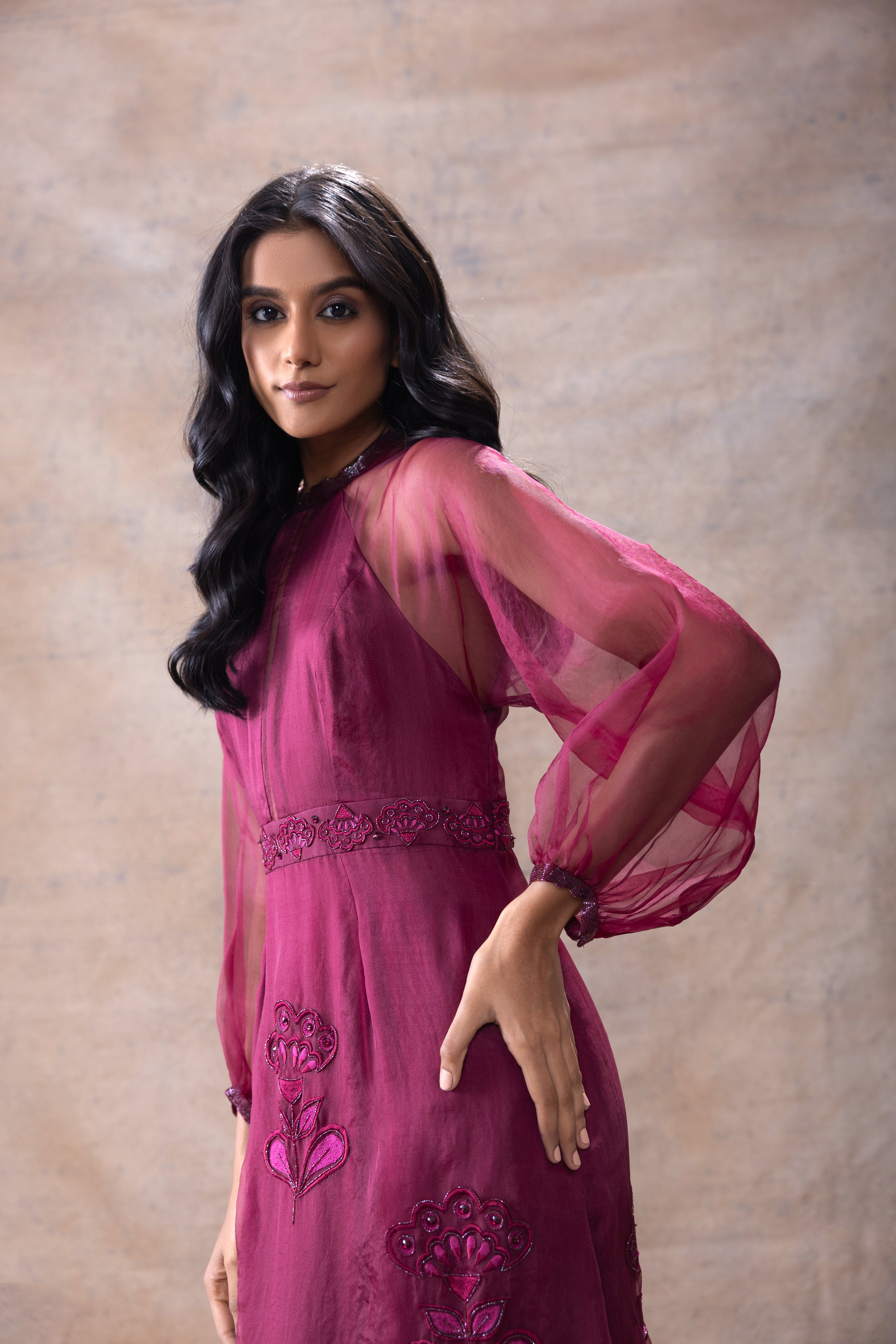 A-line Embroidered gown