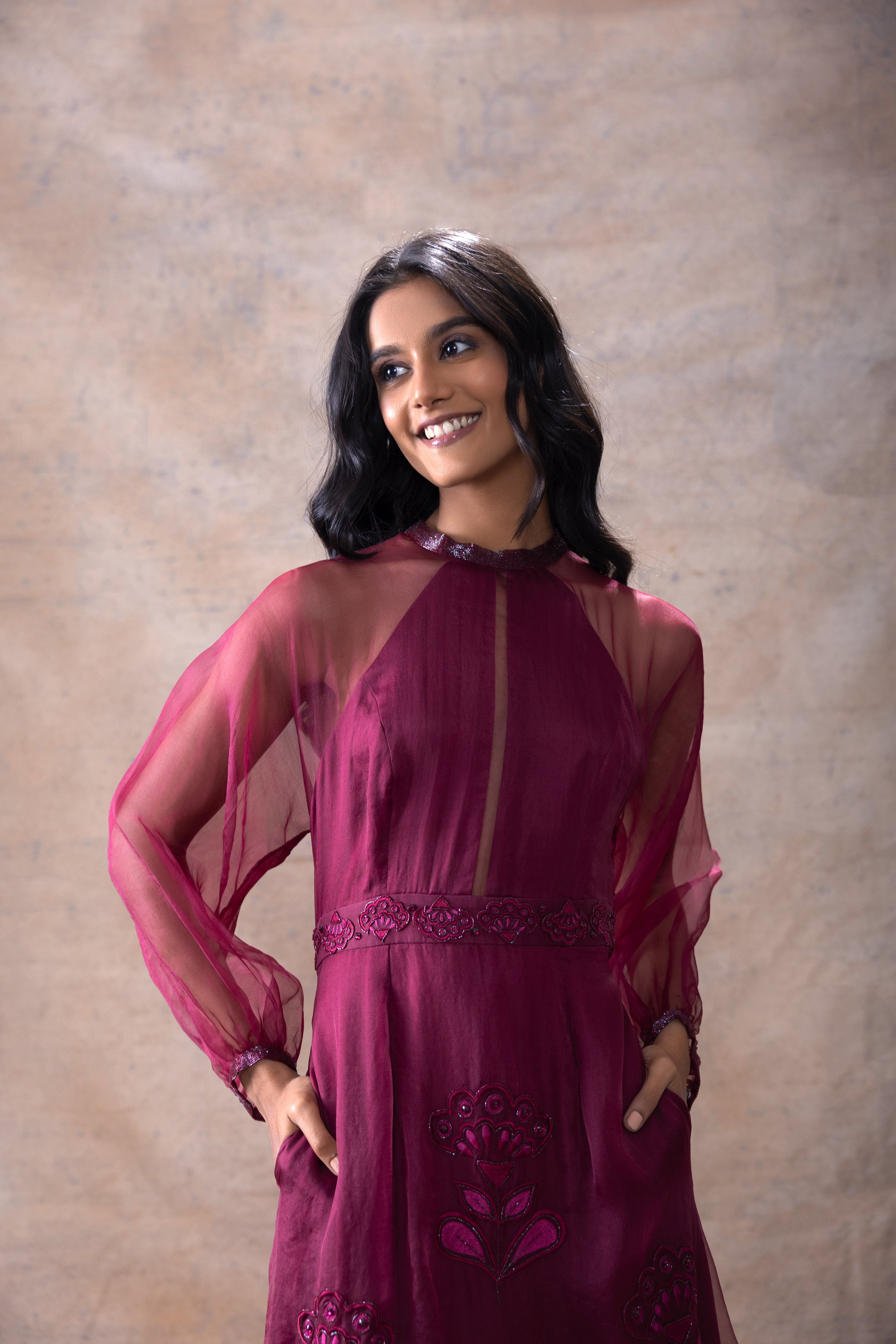 A-line Embroidered gown