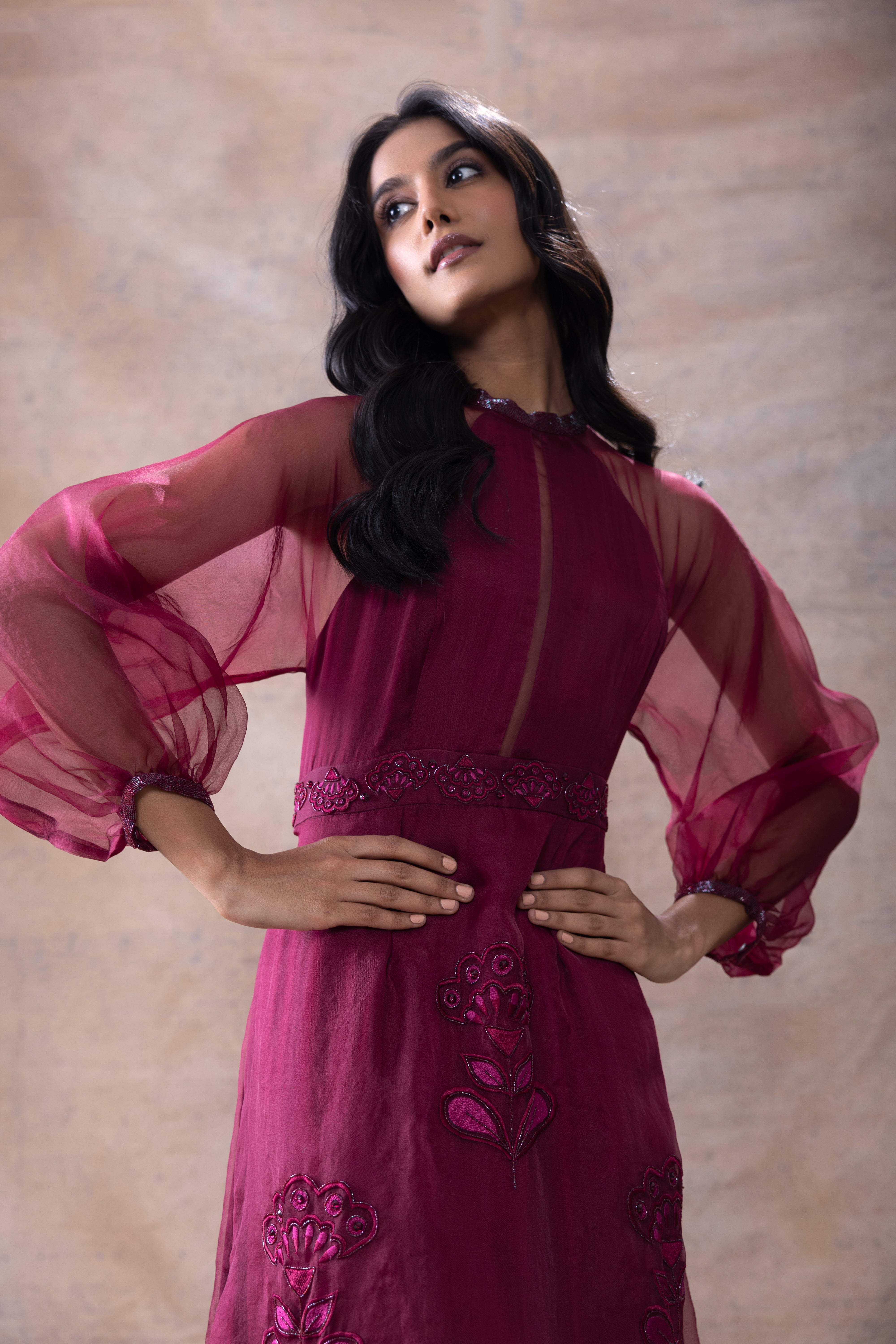 A-line Embroidered gown