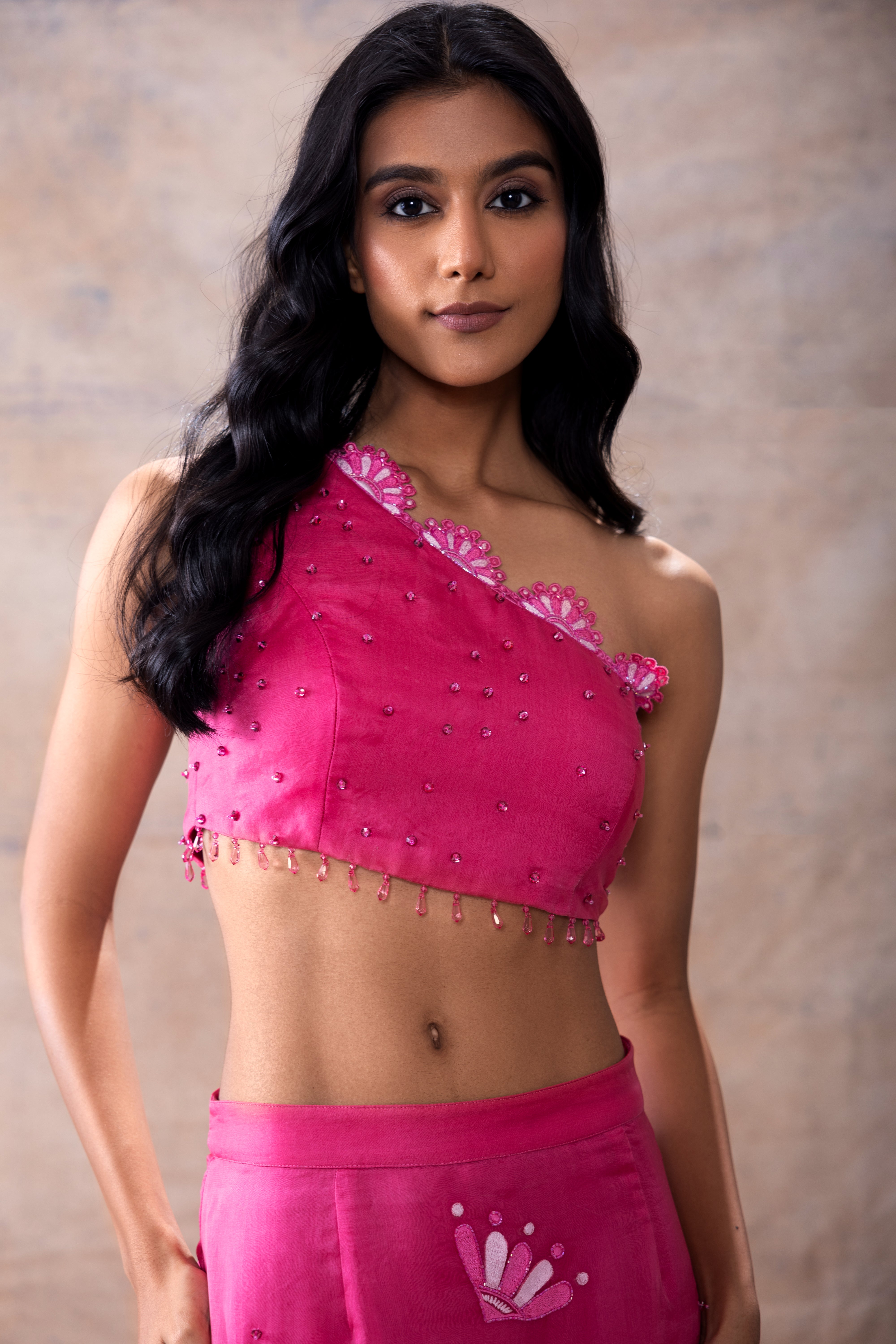 One Shoulder top and skirt set