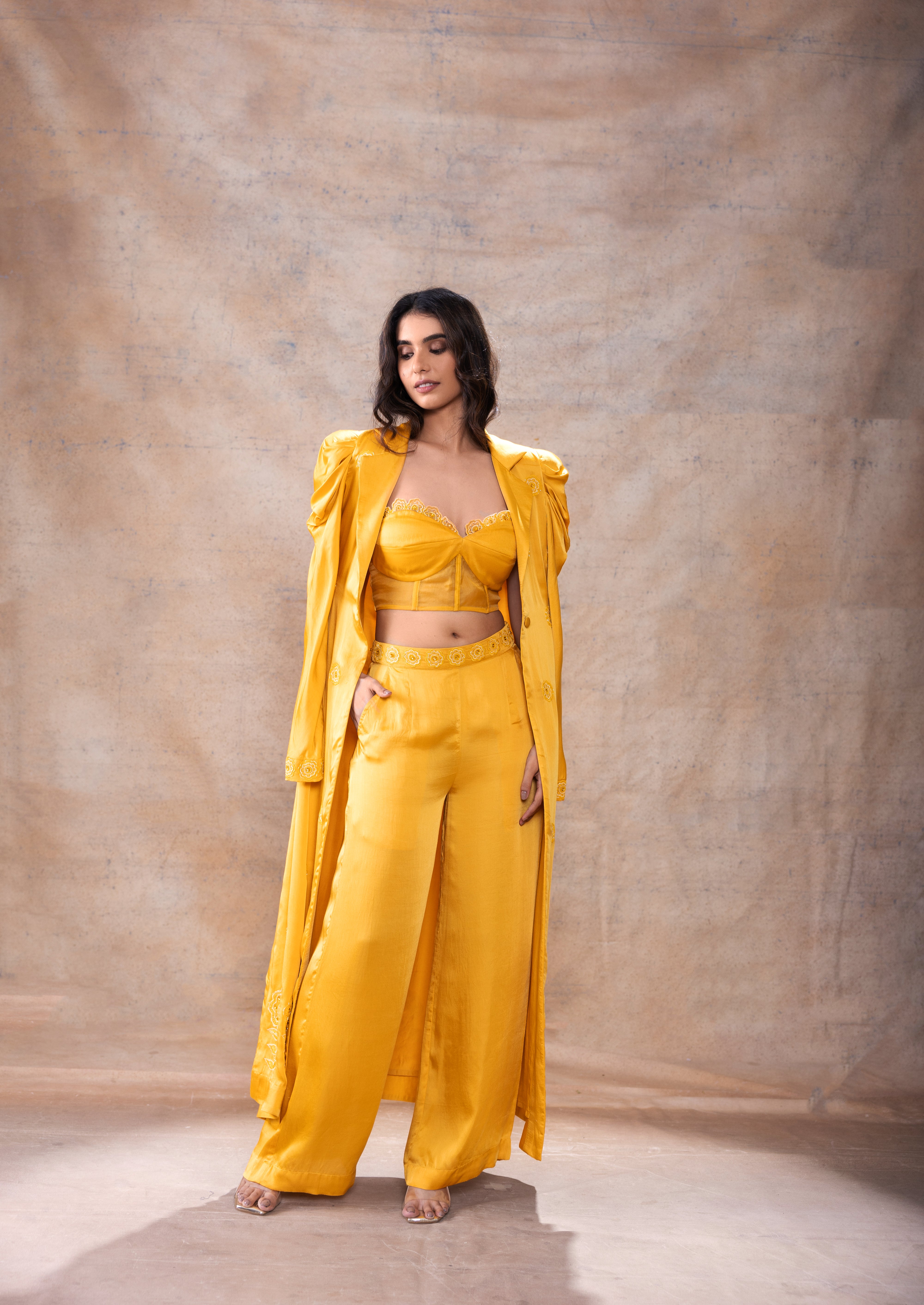 Corset Long Jacket Set