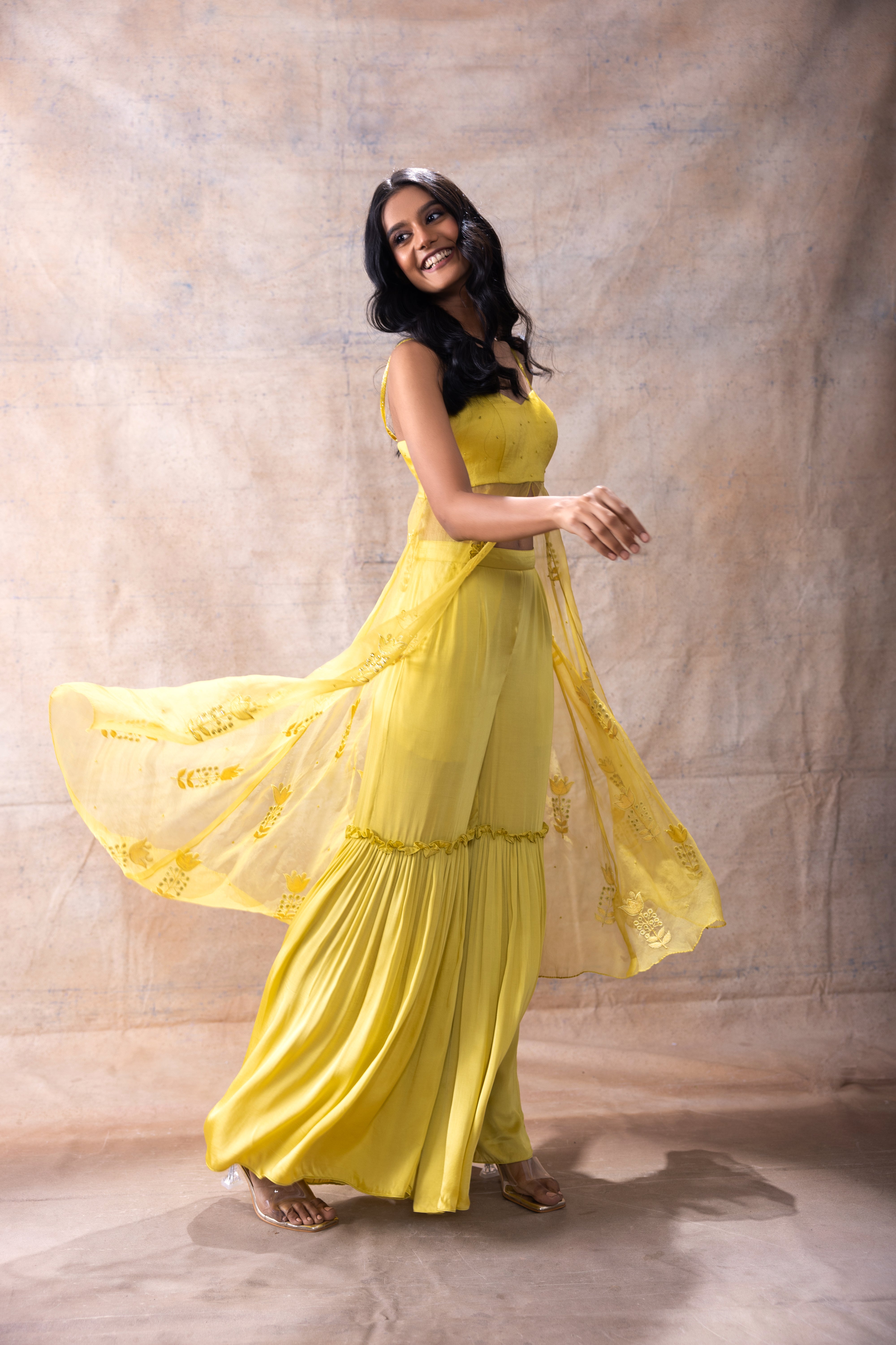 Front Slit Tunic with Sharara Pants