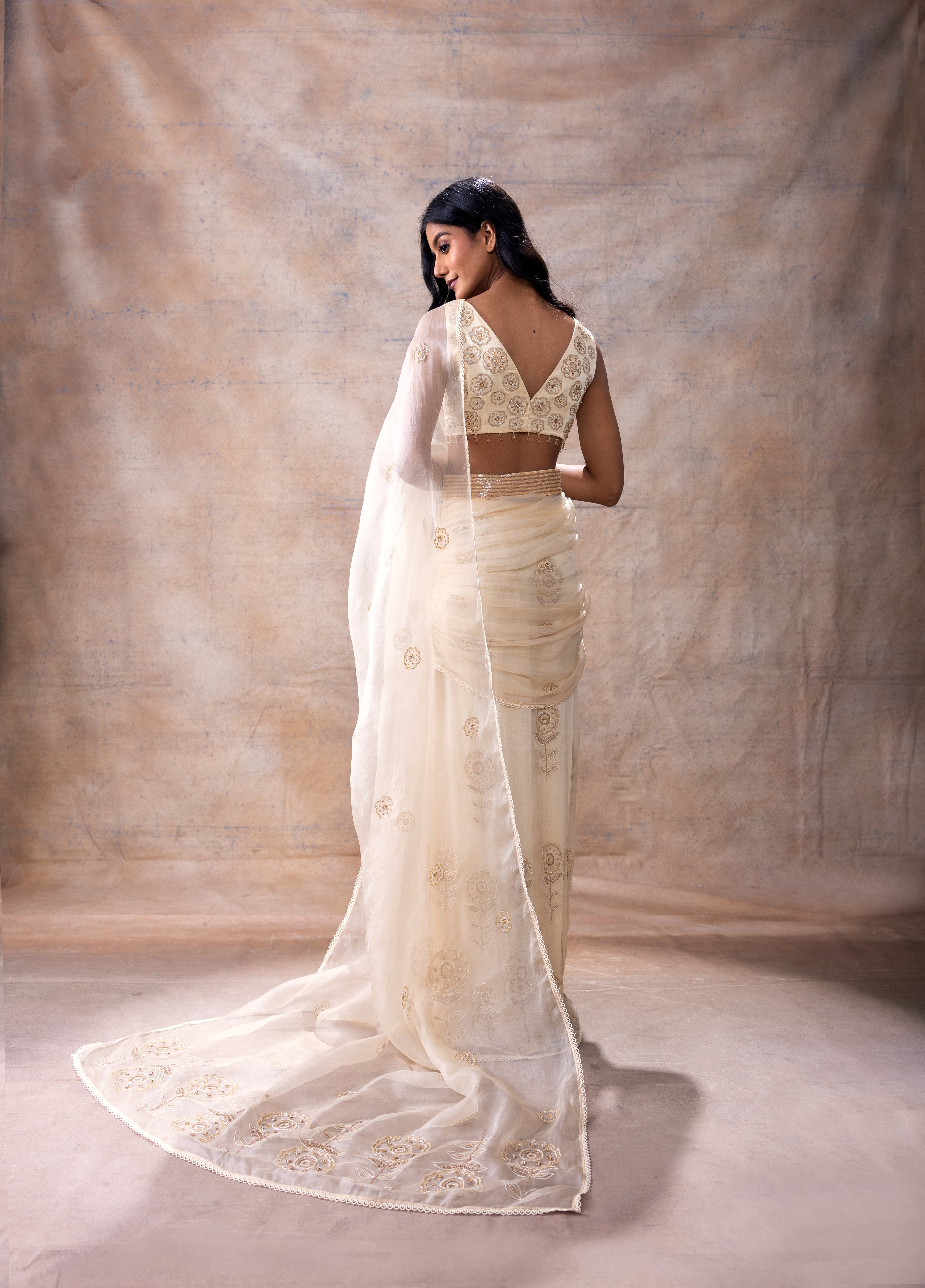 Pre Stiched skirt saree Set