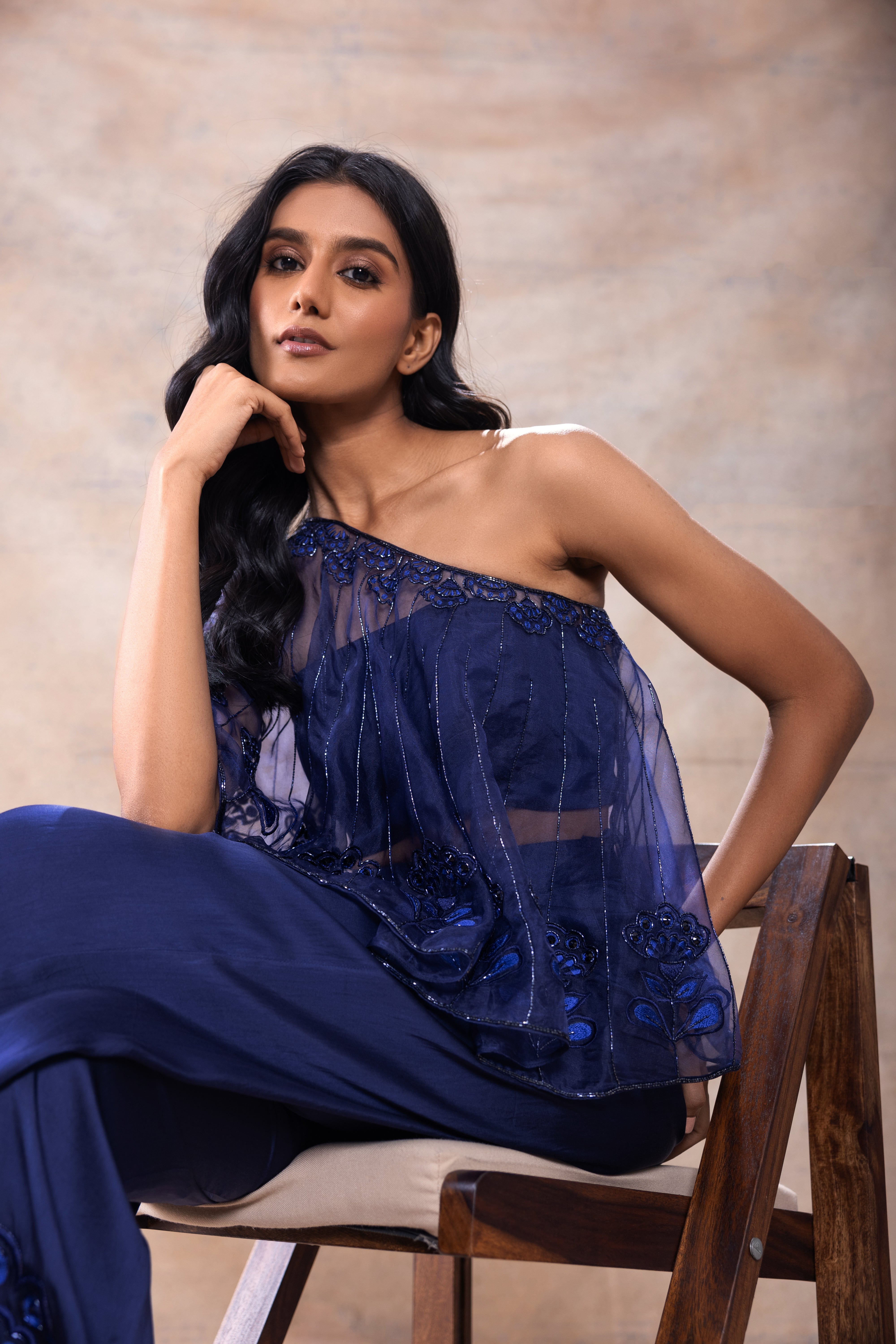 Cape with bralette and pant set