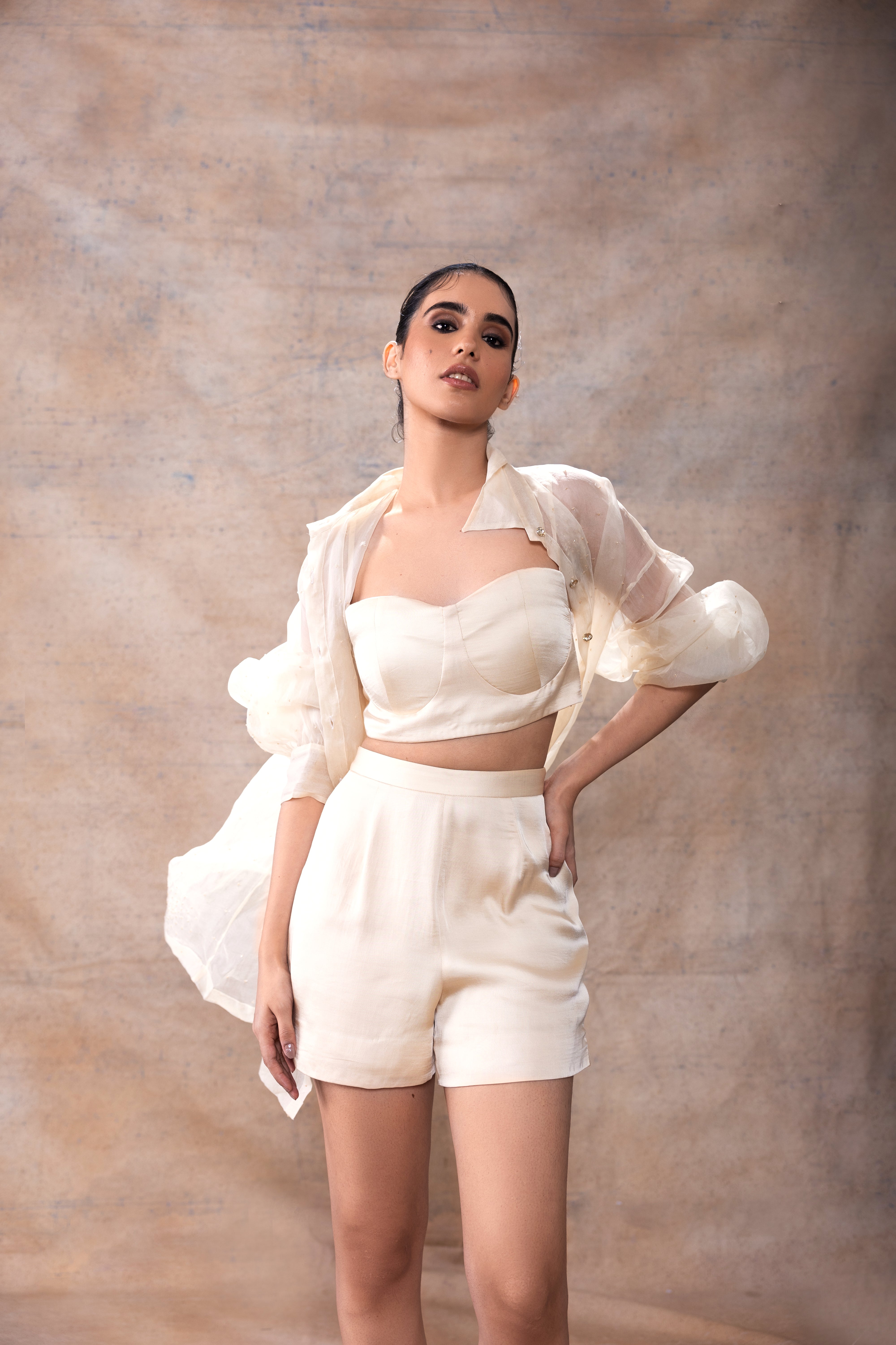 Loose fit Organza shirt set