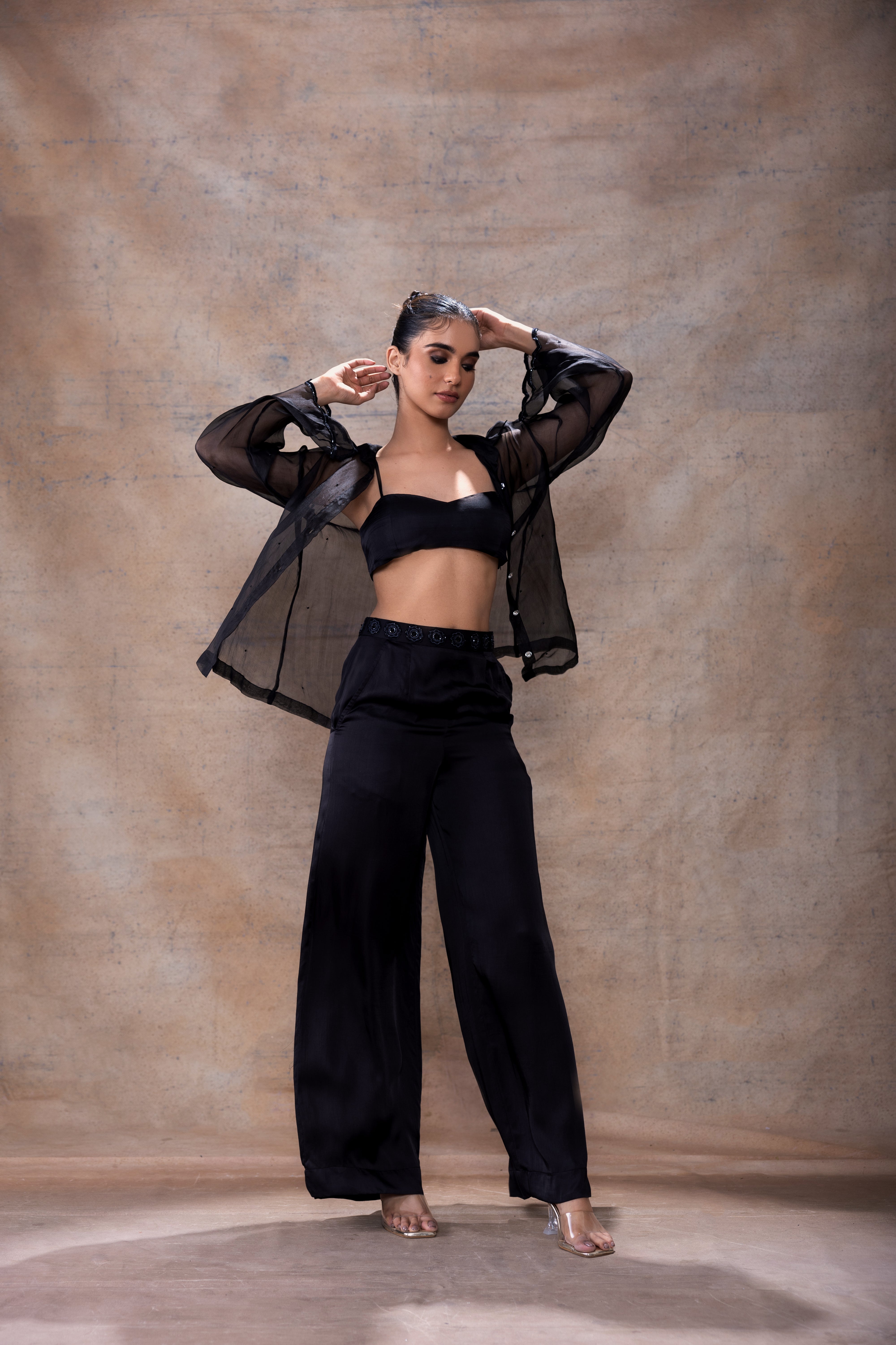 Organza flared sleeve set