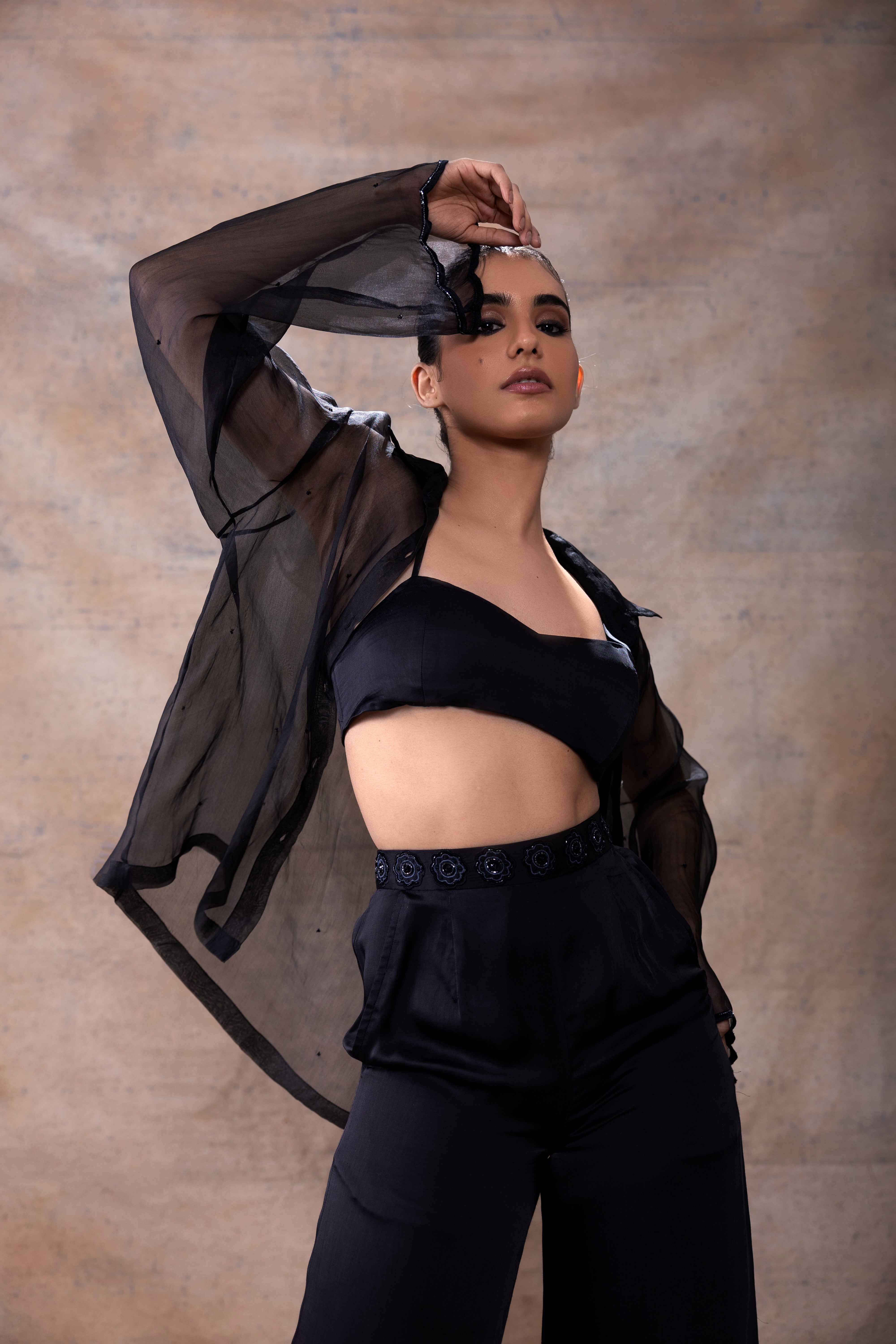 Organza flared sleeve set