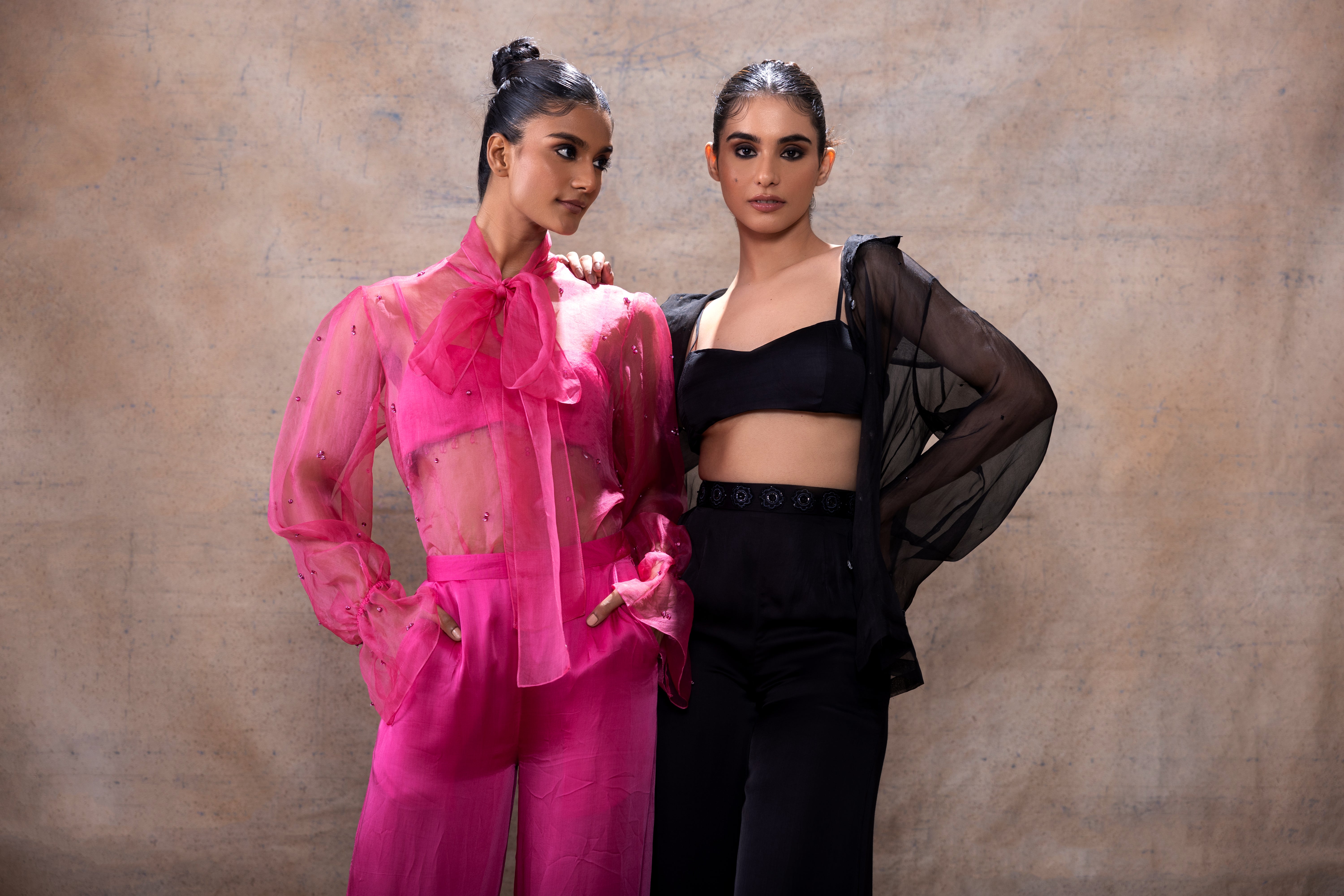 Organza flared sleeve set