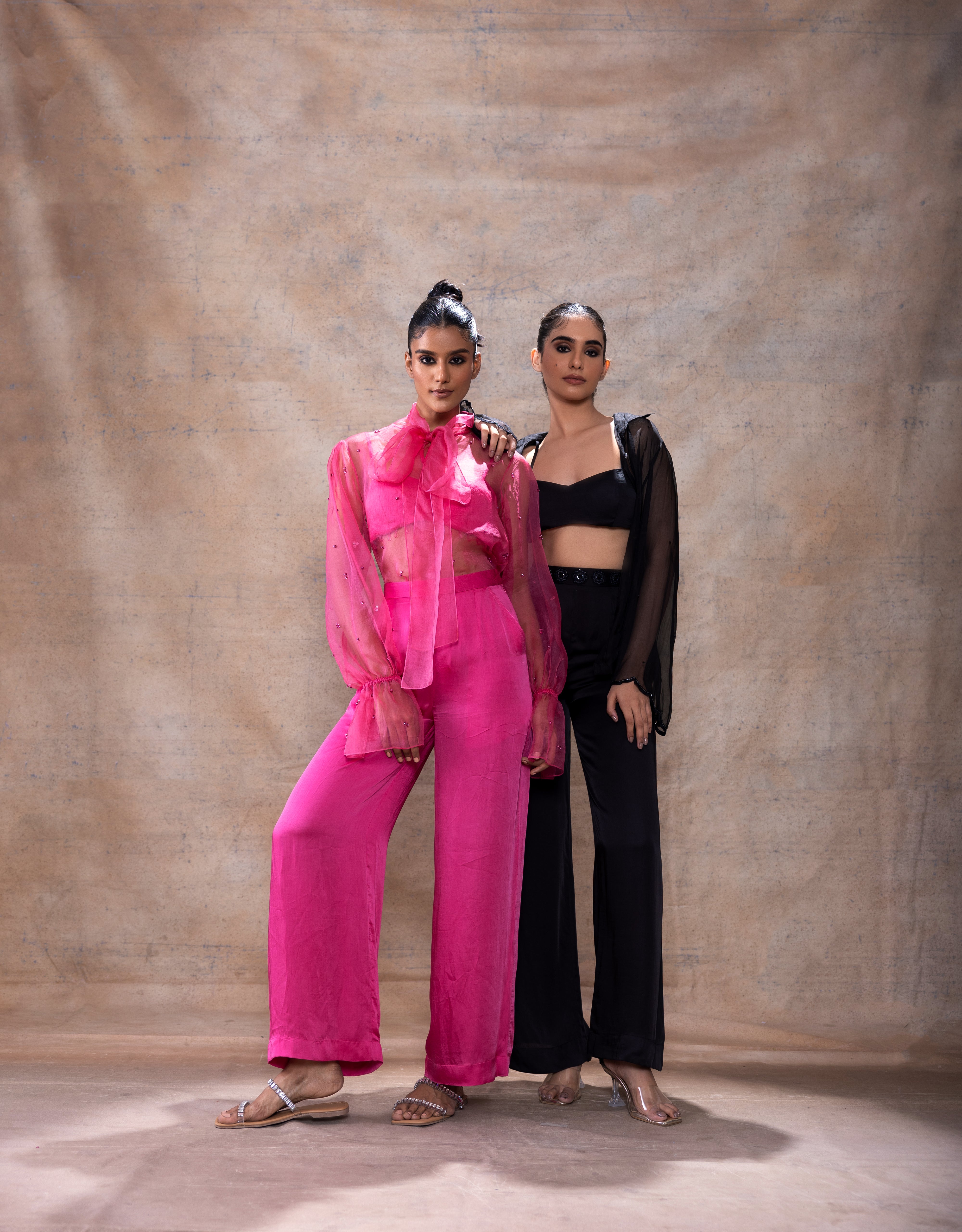 Organza flared sleeve set