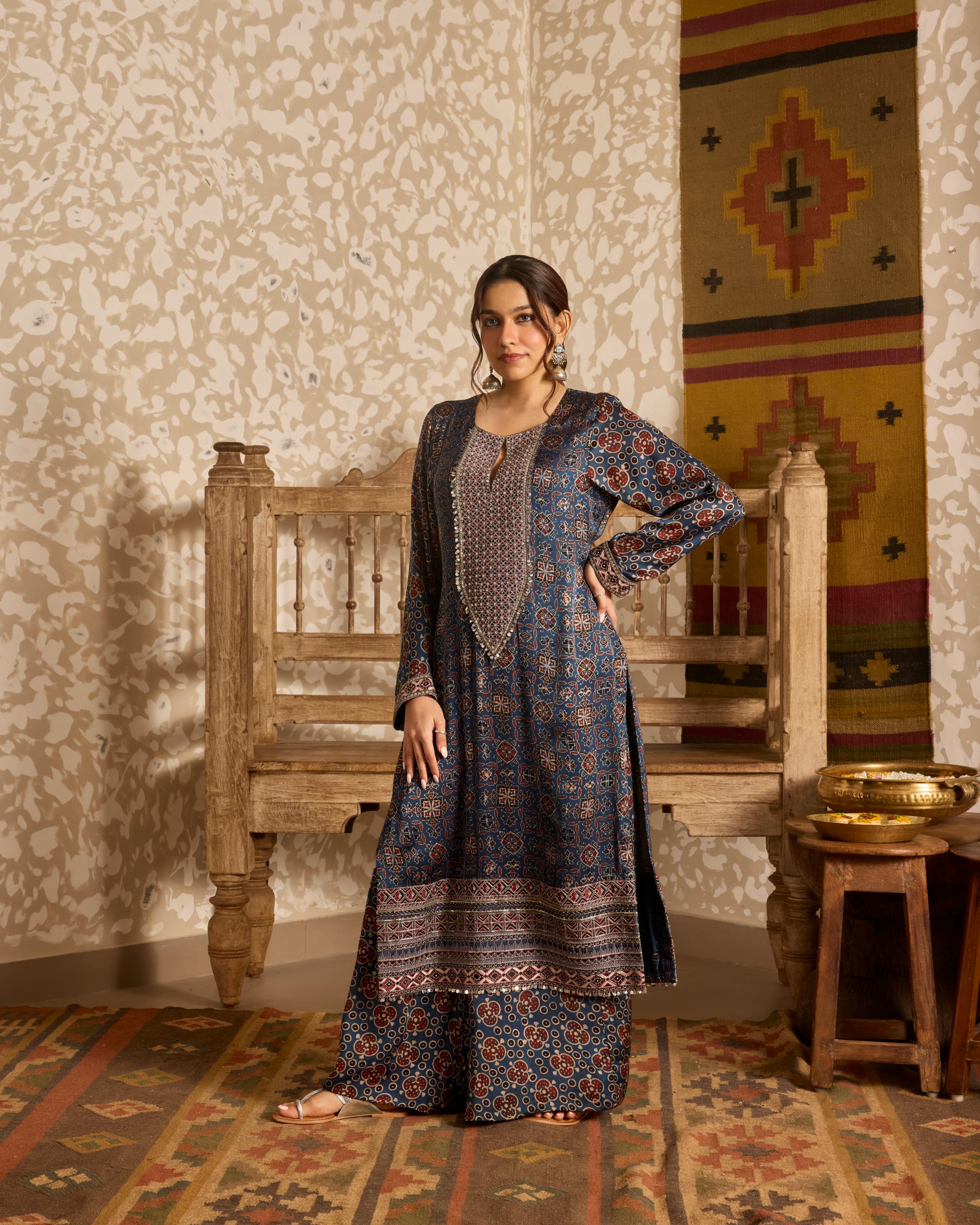 Long Kurta Plazzo Pant Set