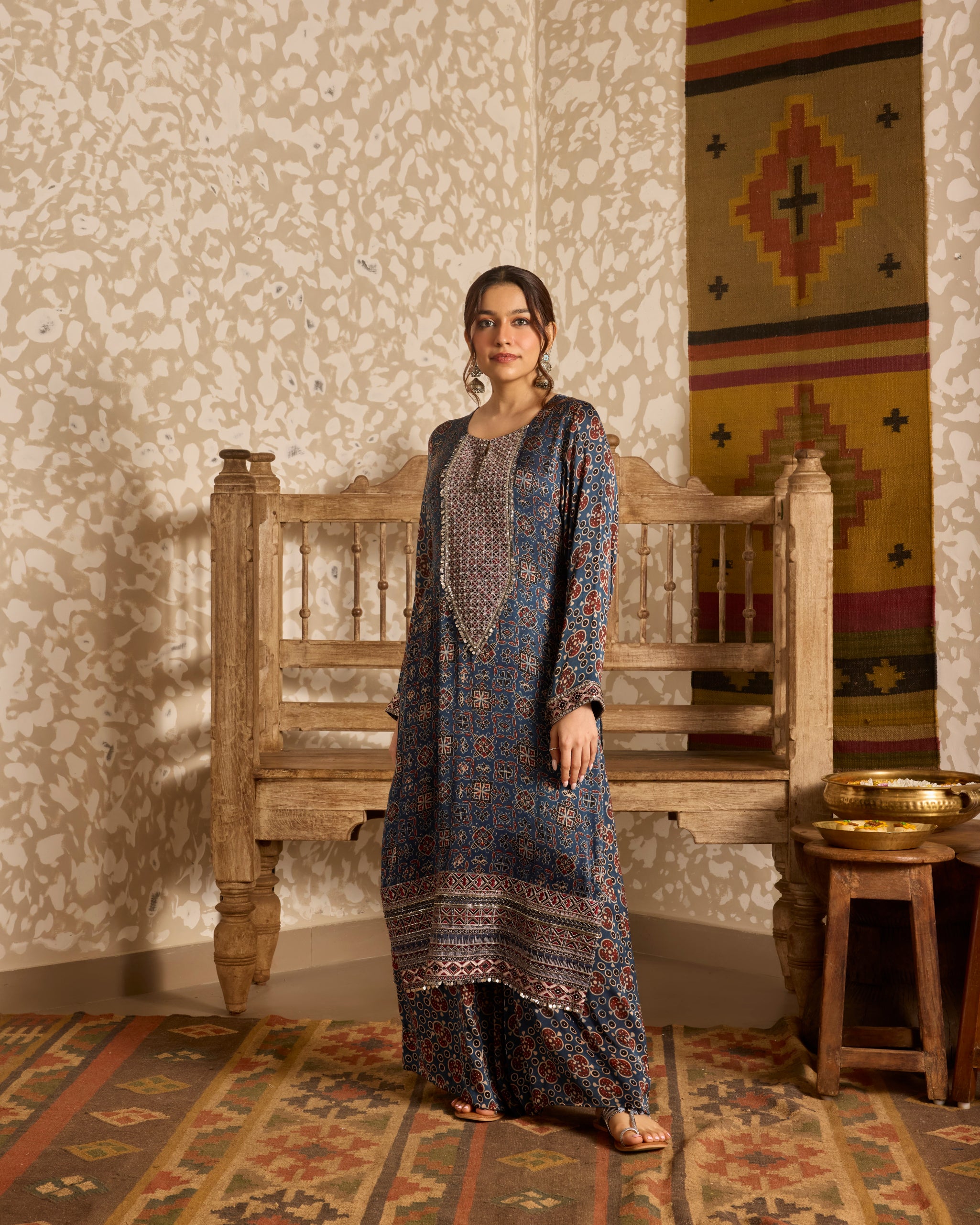 Long Kurta Plazzo Pant Set