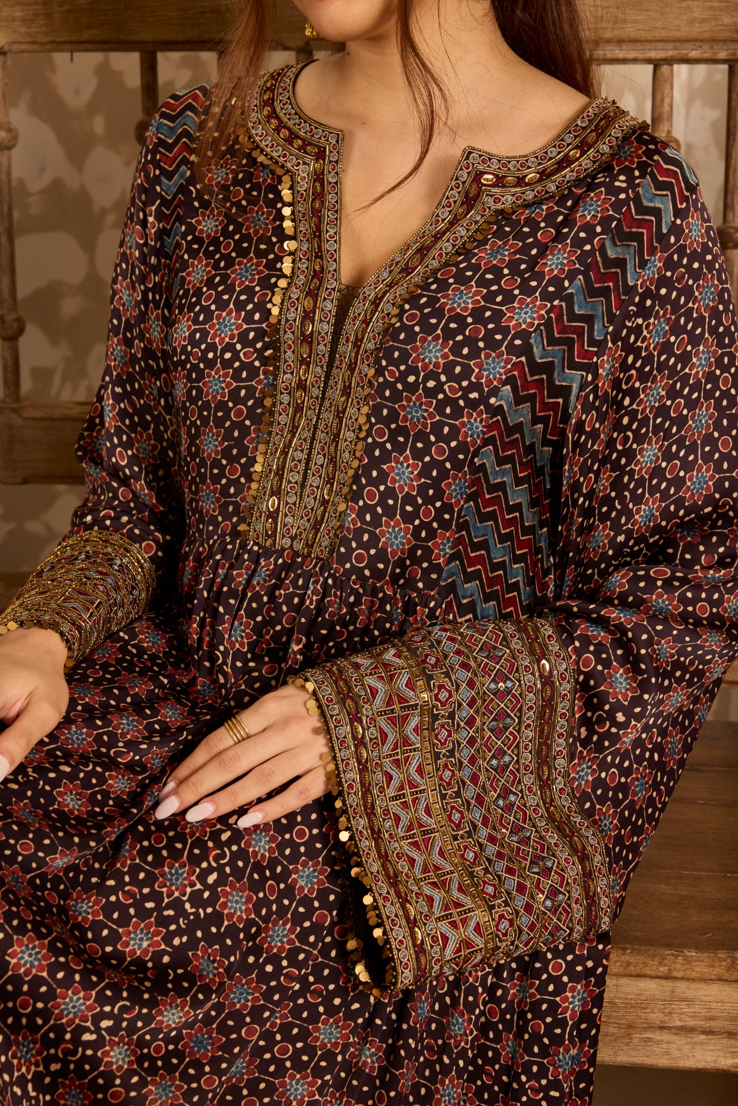 Short Dress with Bell Sleeves