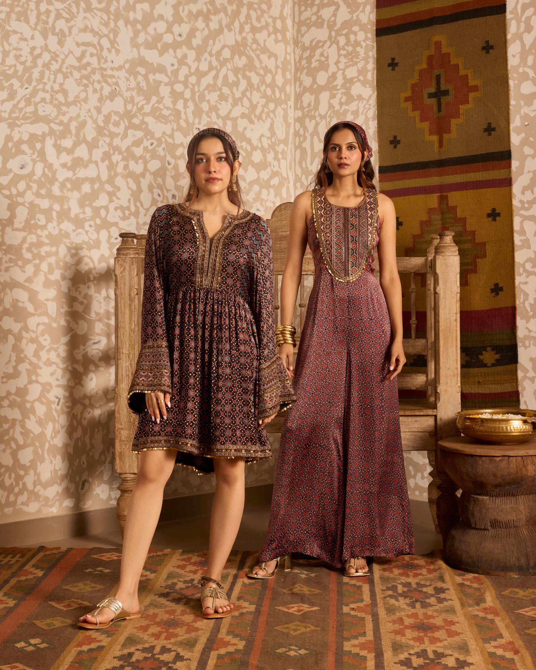 Short Dress with Bell Sleeves