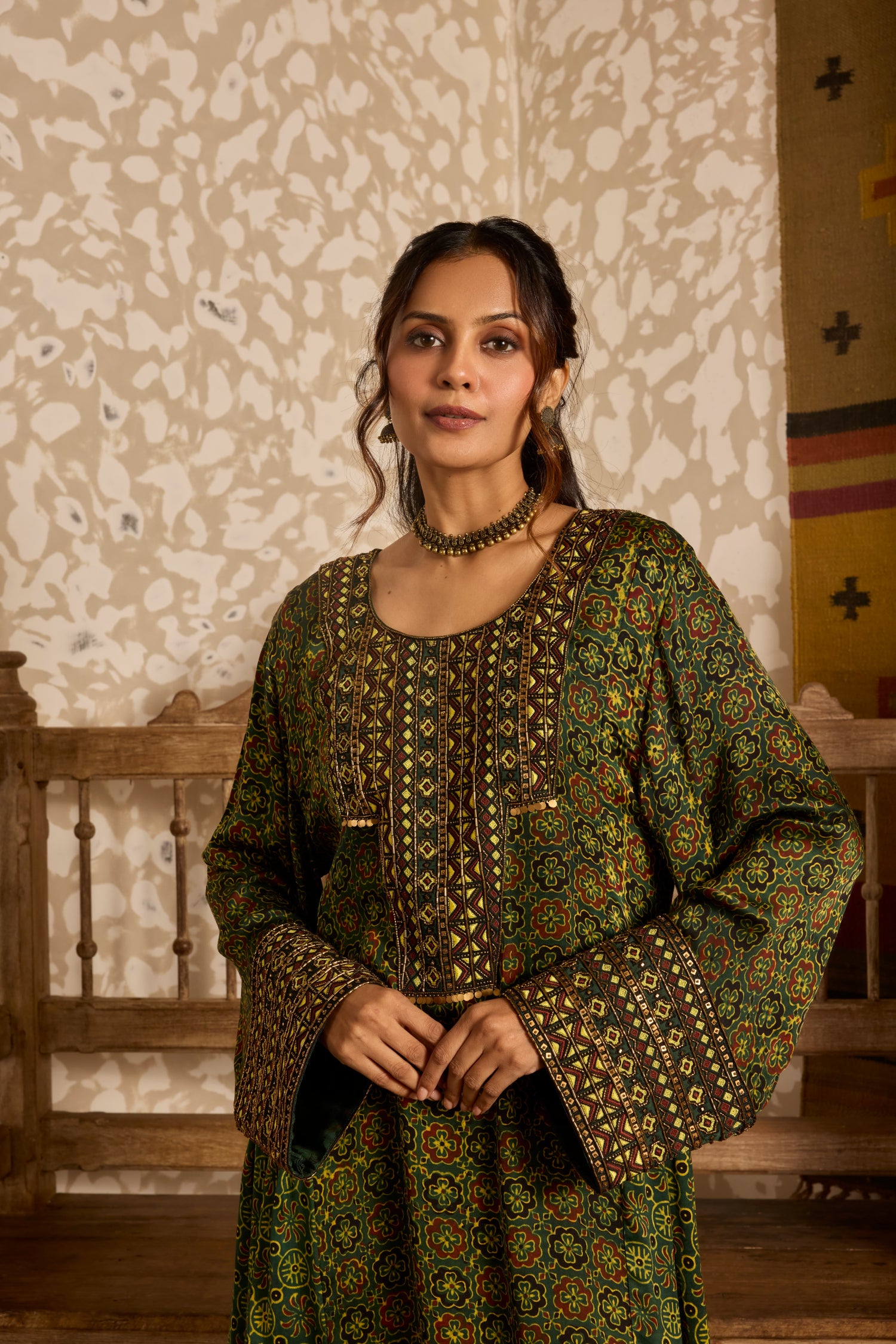 Long Kurta Wide Leg Pants Set