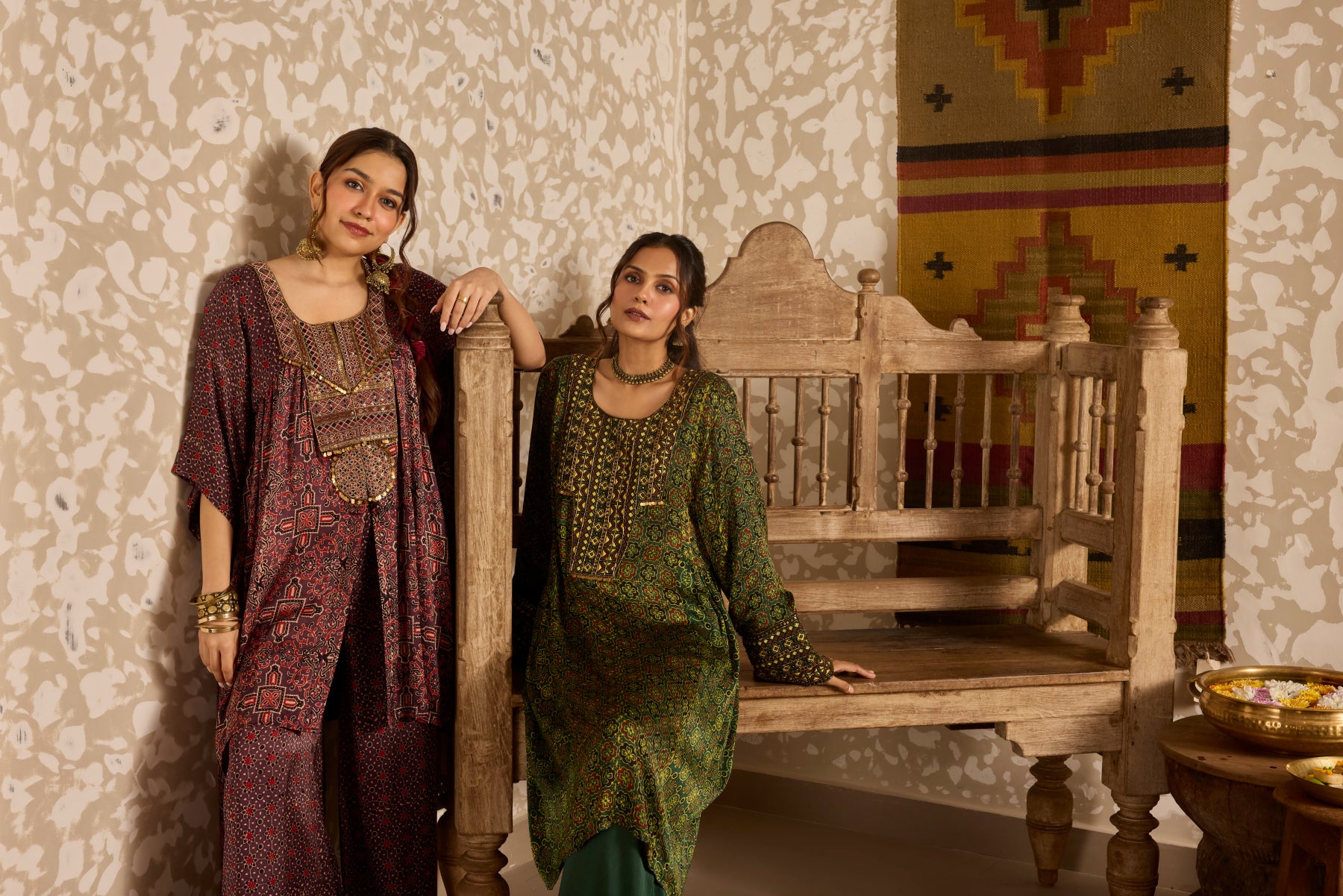 Long Kurta Wide Leg Pants Set