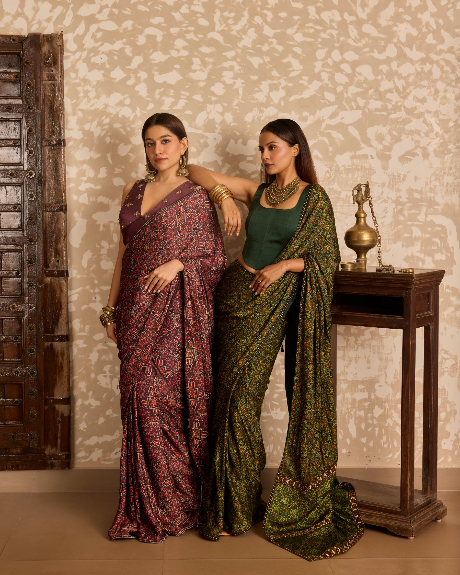 Corset blouse with saree