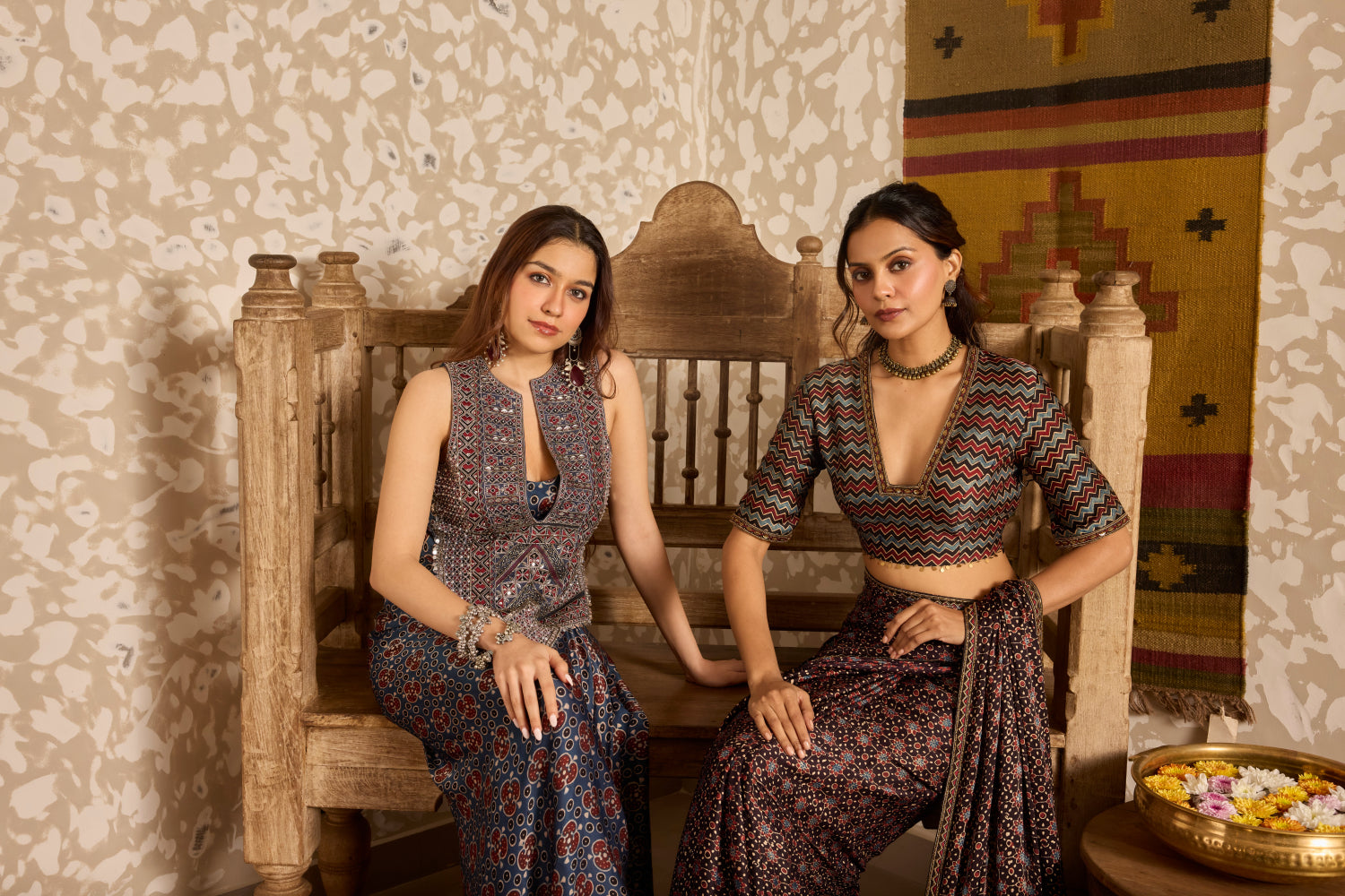 Backless tie up top and drape skirt