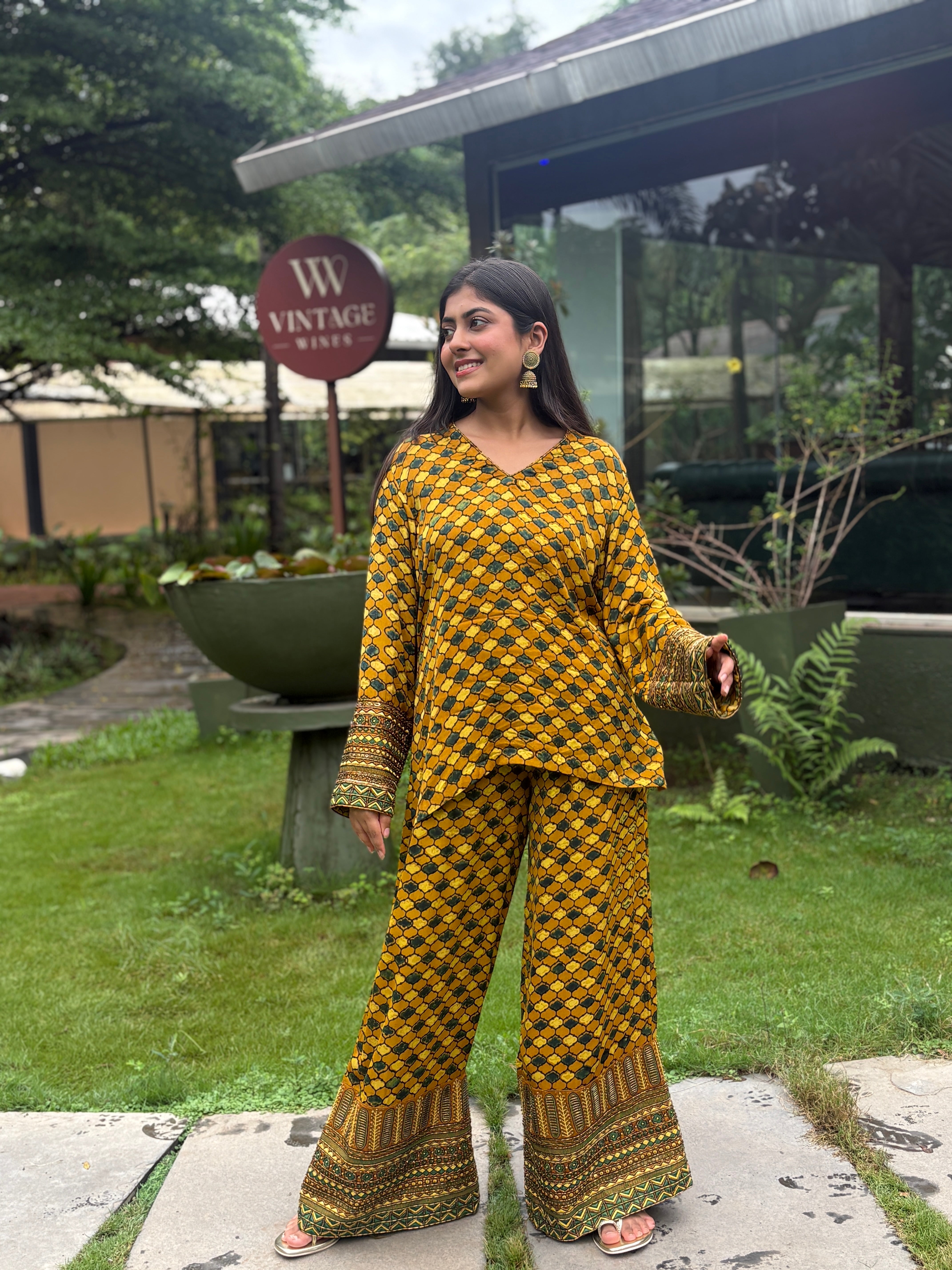 Short Kurta with wide legged pants