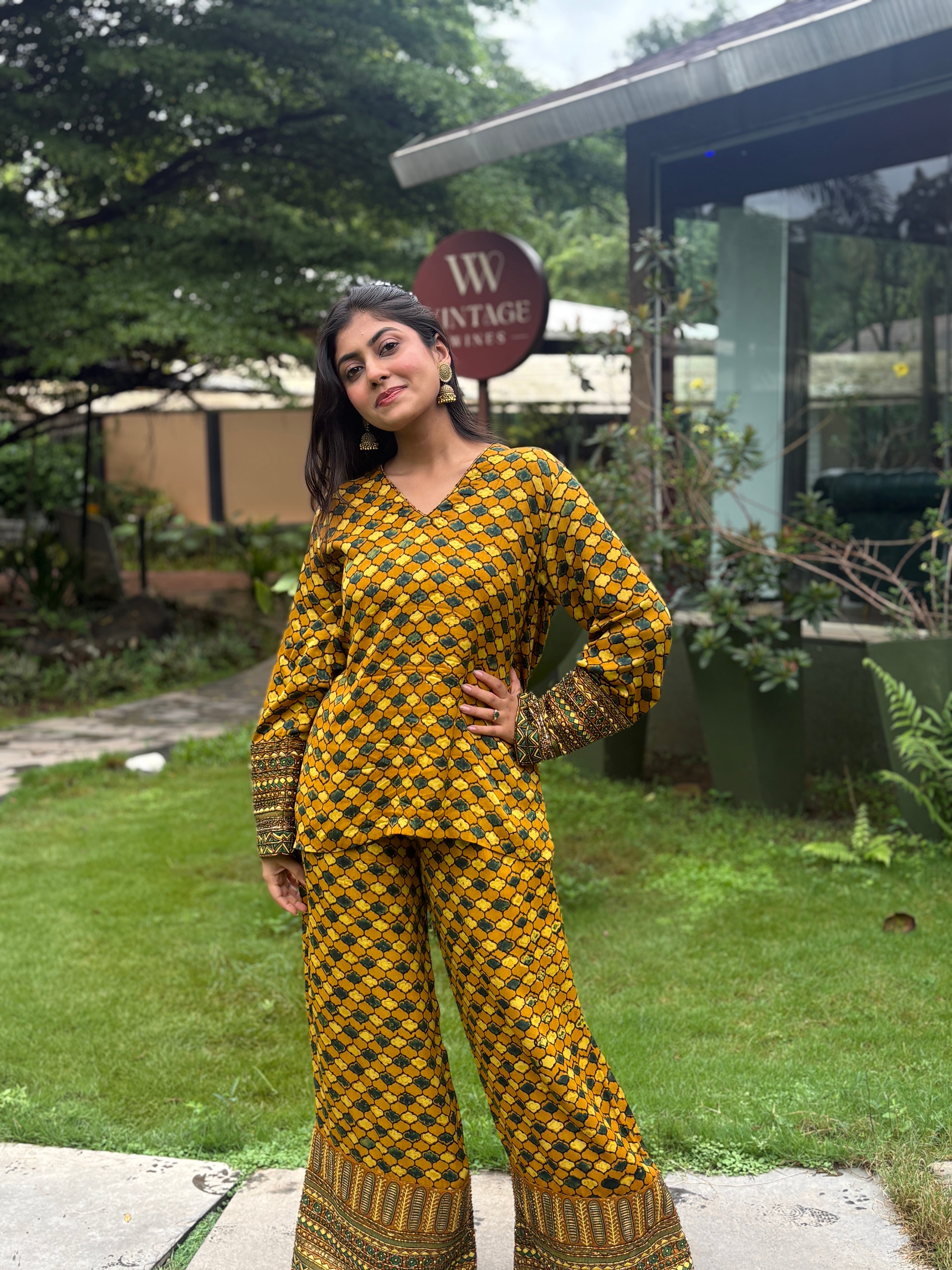 Short Kurta with wide legged pants