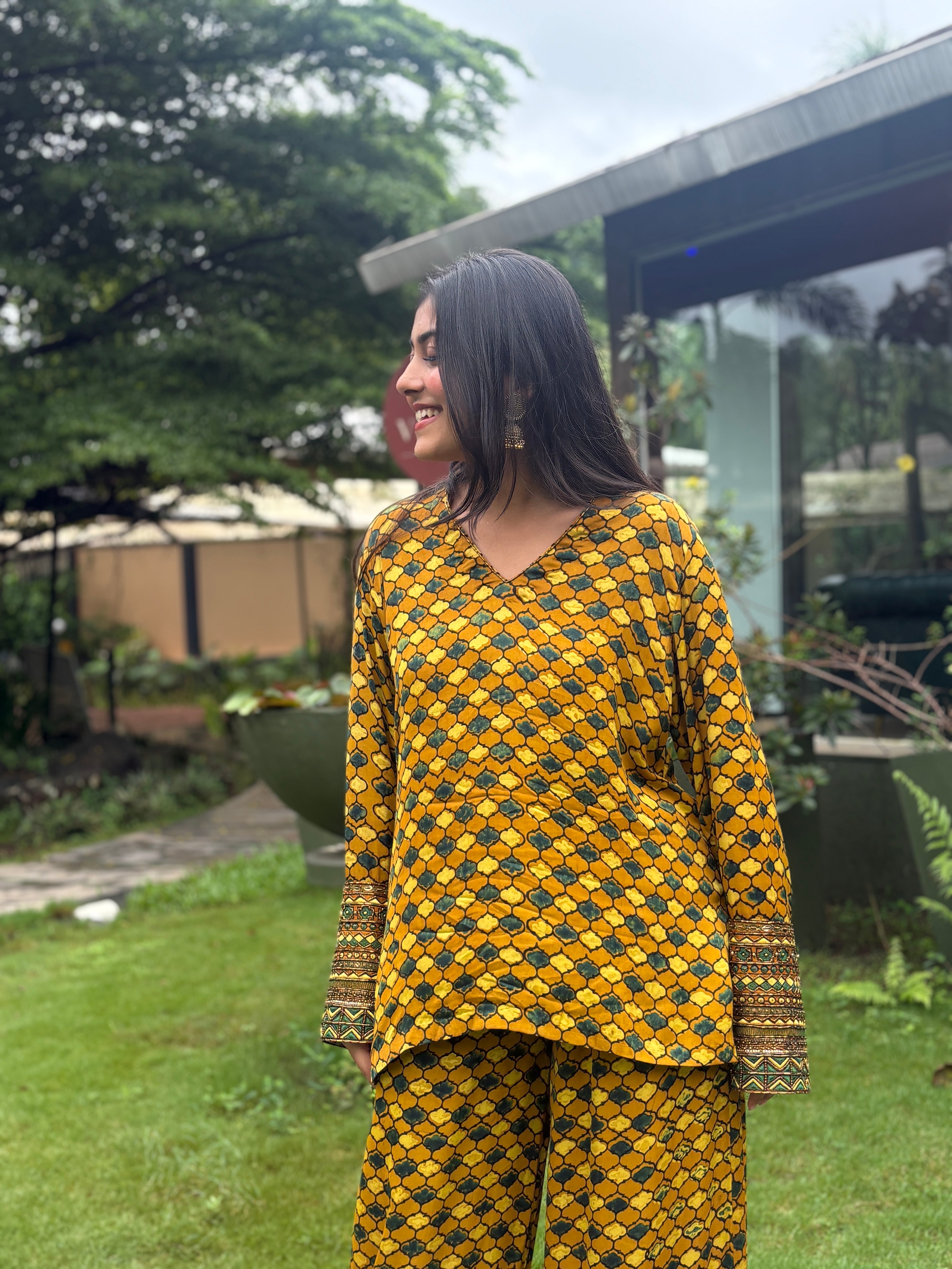 Short Kurta with wide legged pants
