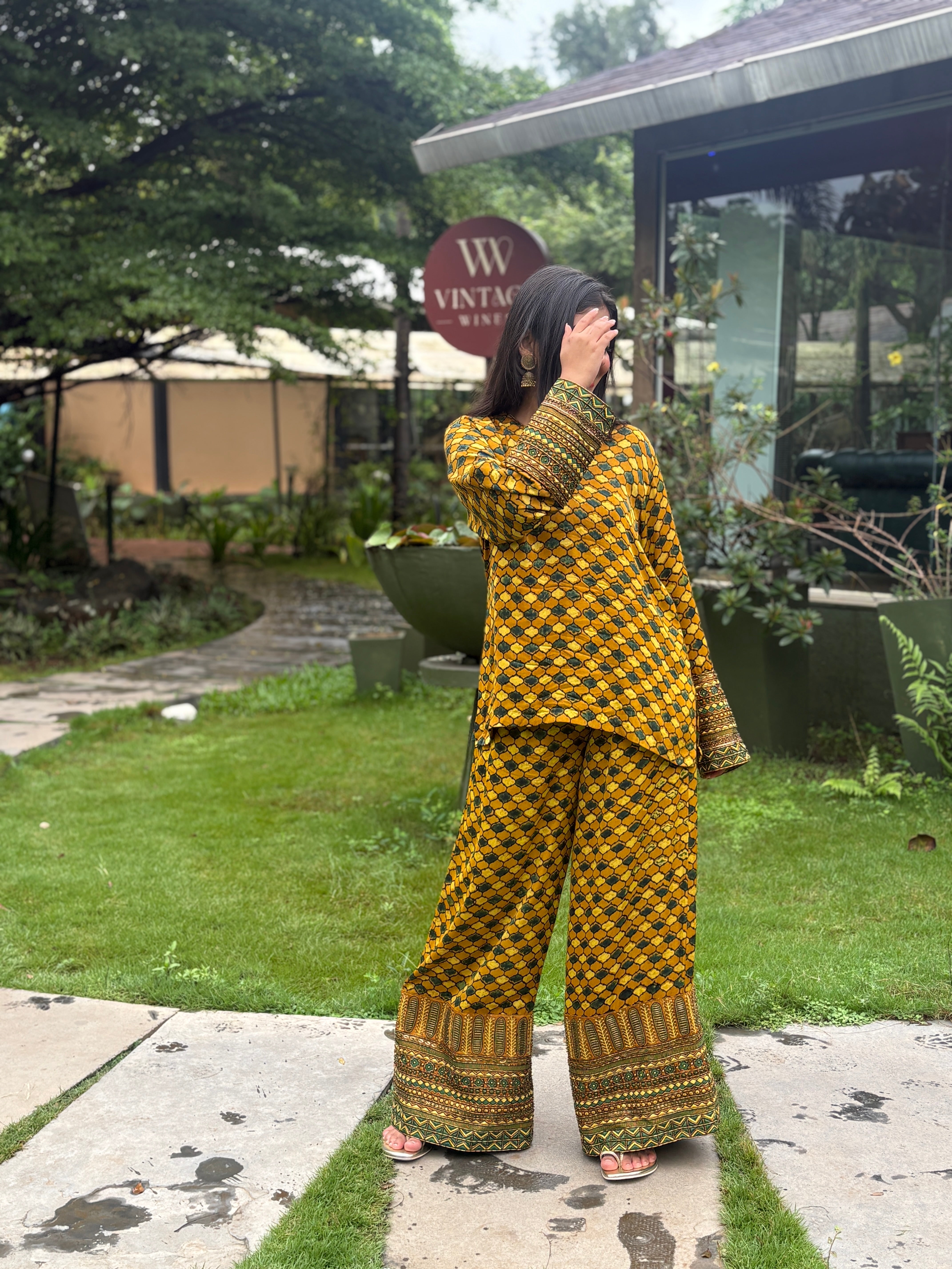 Short Kurta with wide legged pants