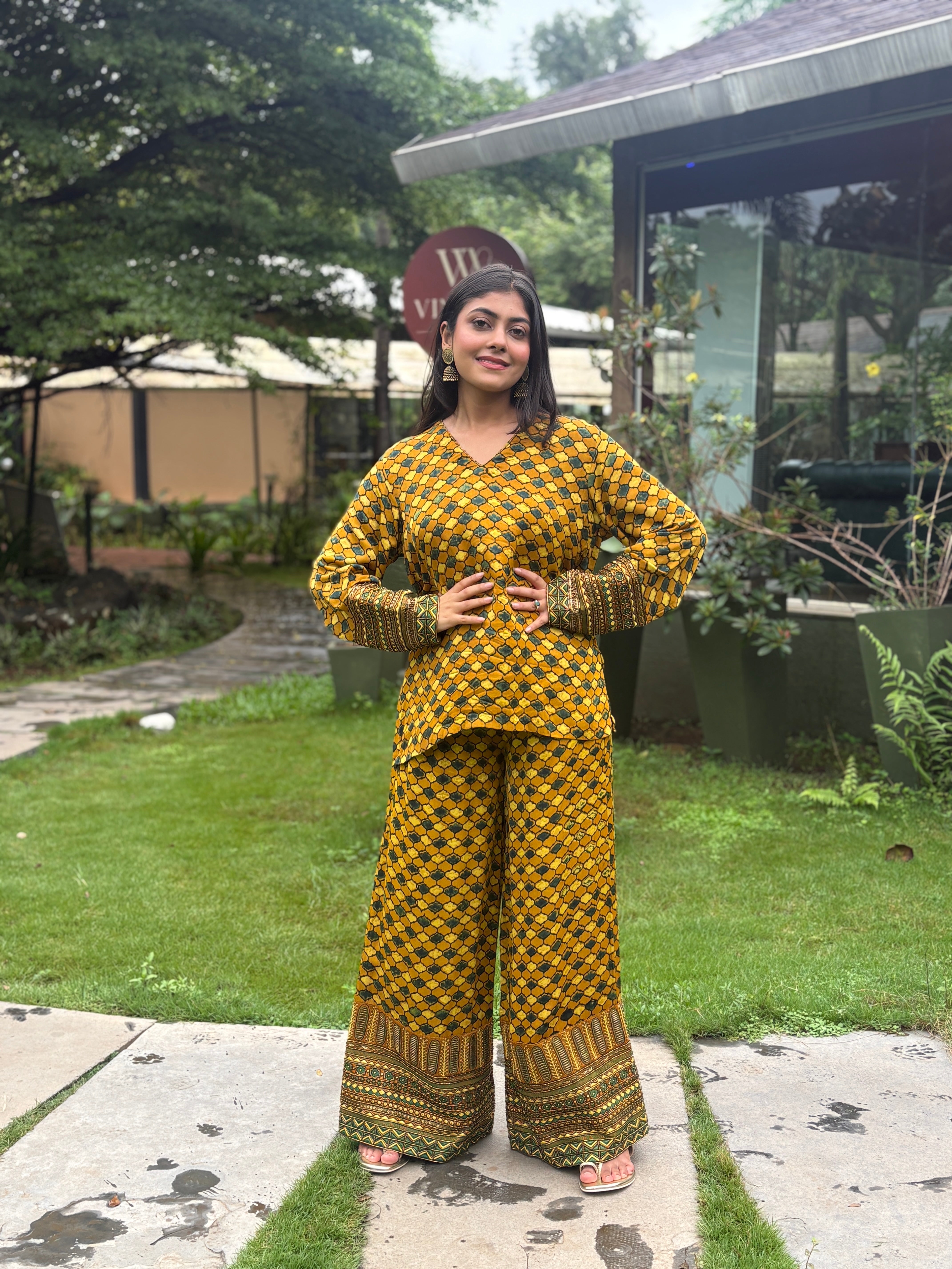 Short Kurta with wide legged pants
