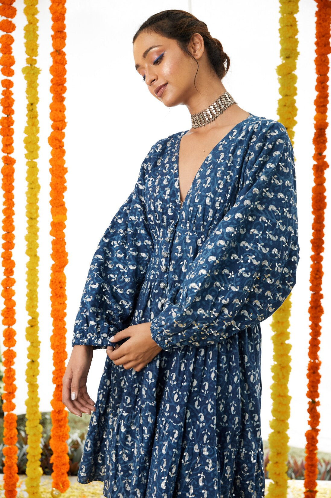 V-Neck Buttondown Dress