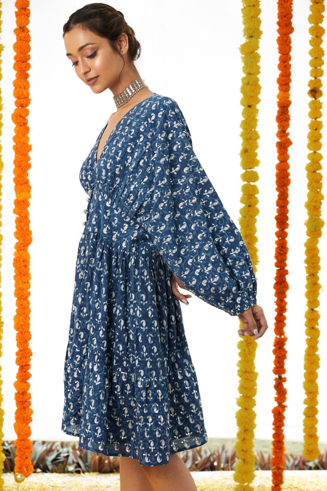 V-Neck Buttondown Dress