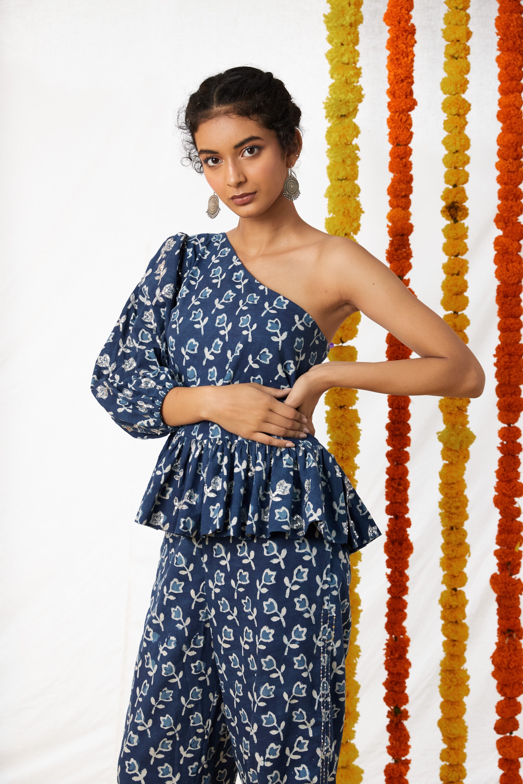 Top and Pant Set with Peplum