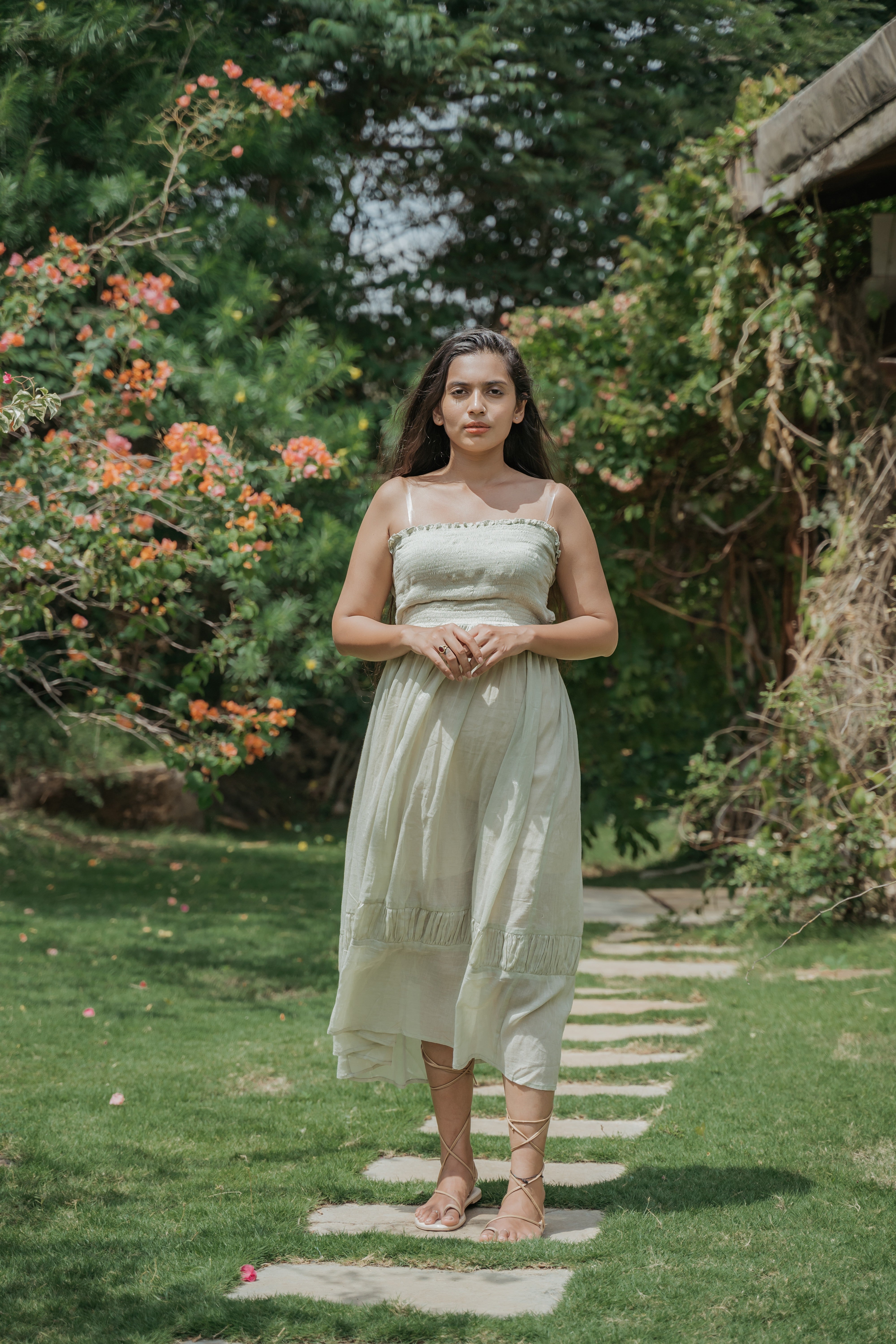 Tube Back Tie-Up Dress