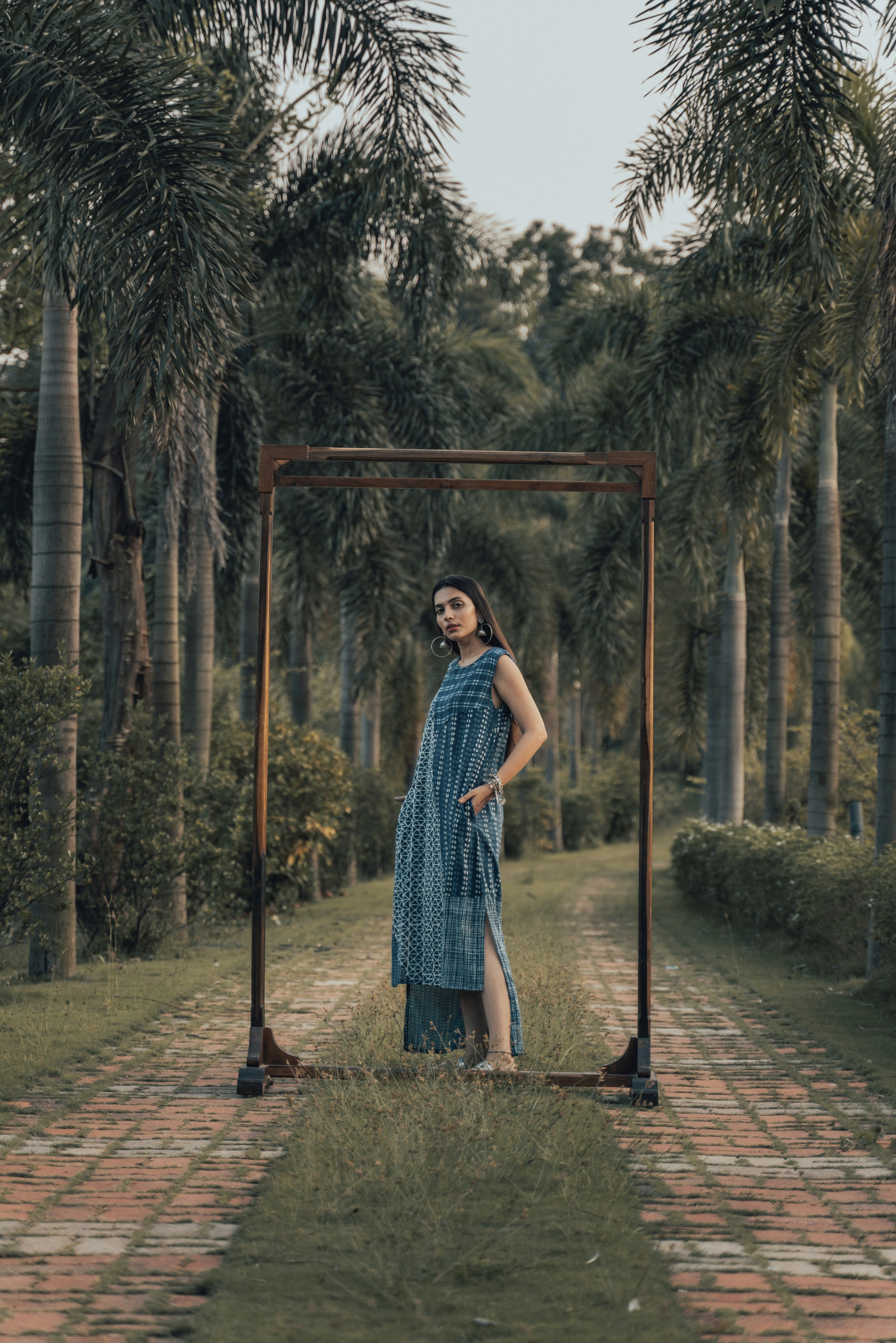 Patchwork Sleeveless Dress (Geometric)