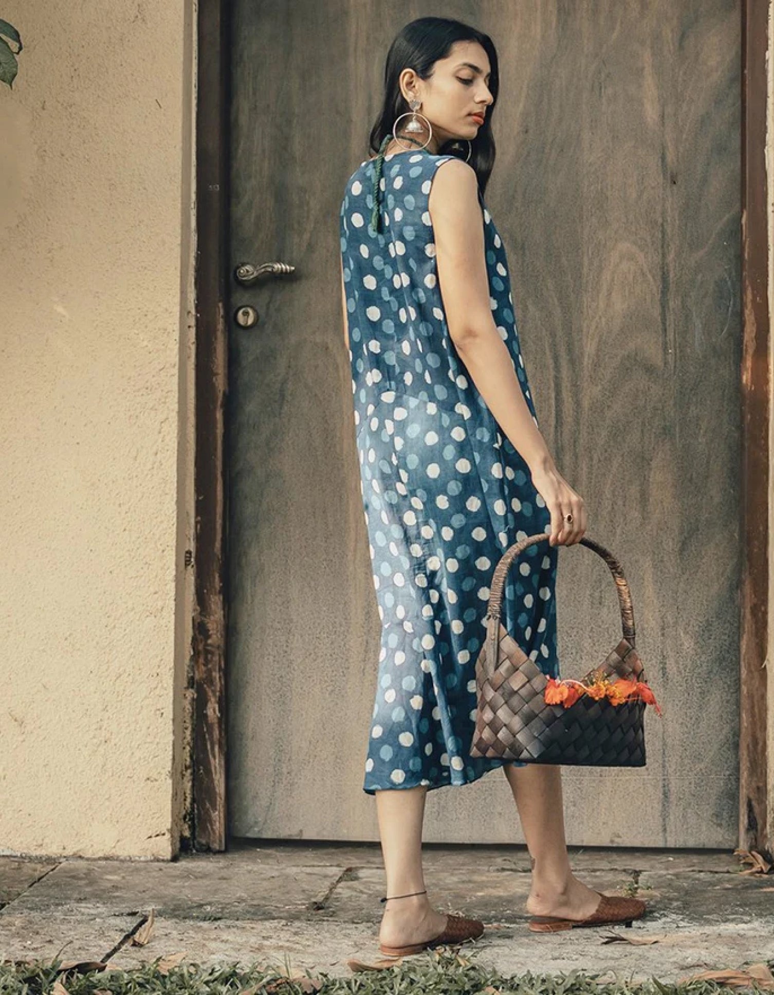Bokashi print shirt dress