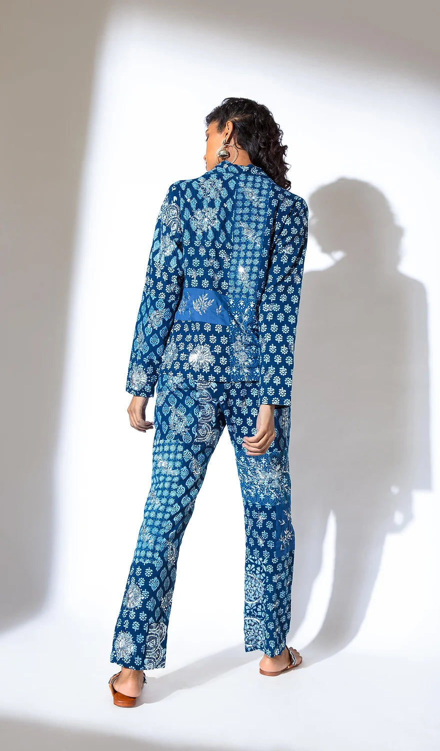 Patchwork Pantsuit with Aari Embroidery